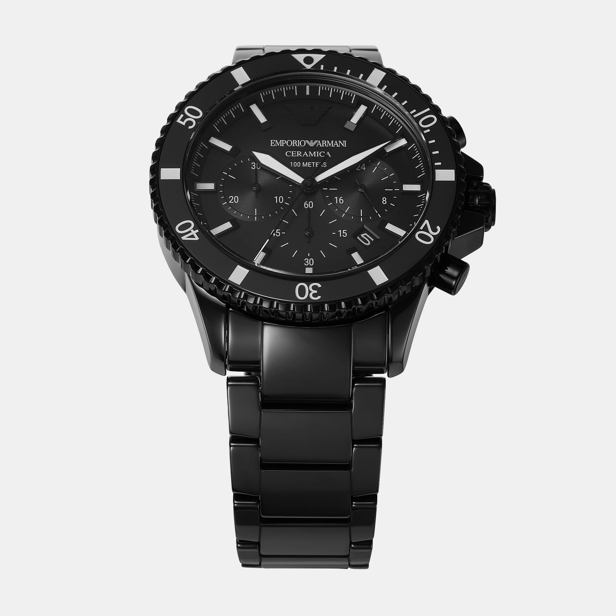 Emporio Armani Helios (World Explorer) Men Quartz Black Dial Chronograph Stainless Steel Watch AR70010 - view 2