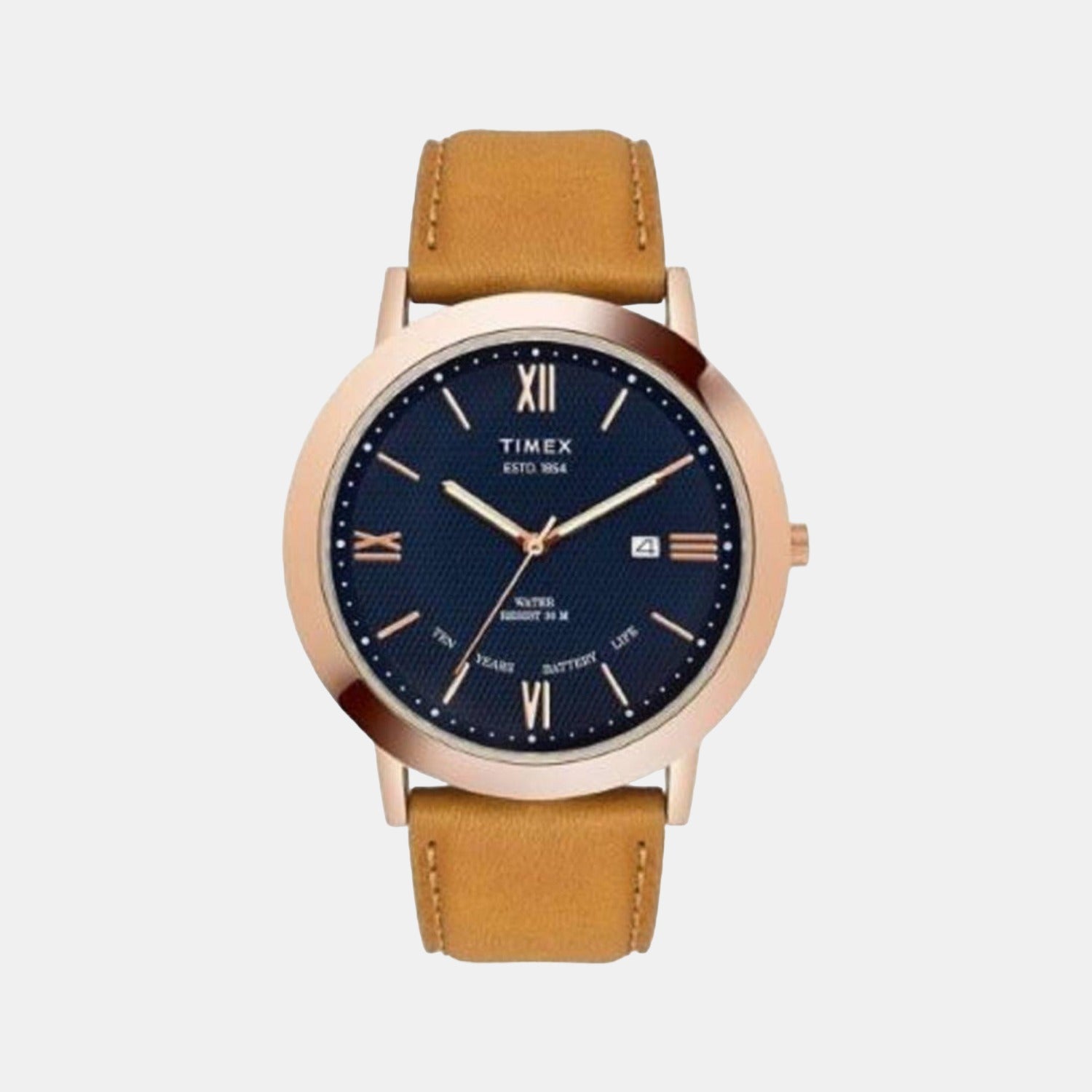 Timex Empera Men Quartz Blue Dial Analog Leather Watch TWEG17803