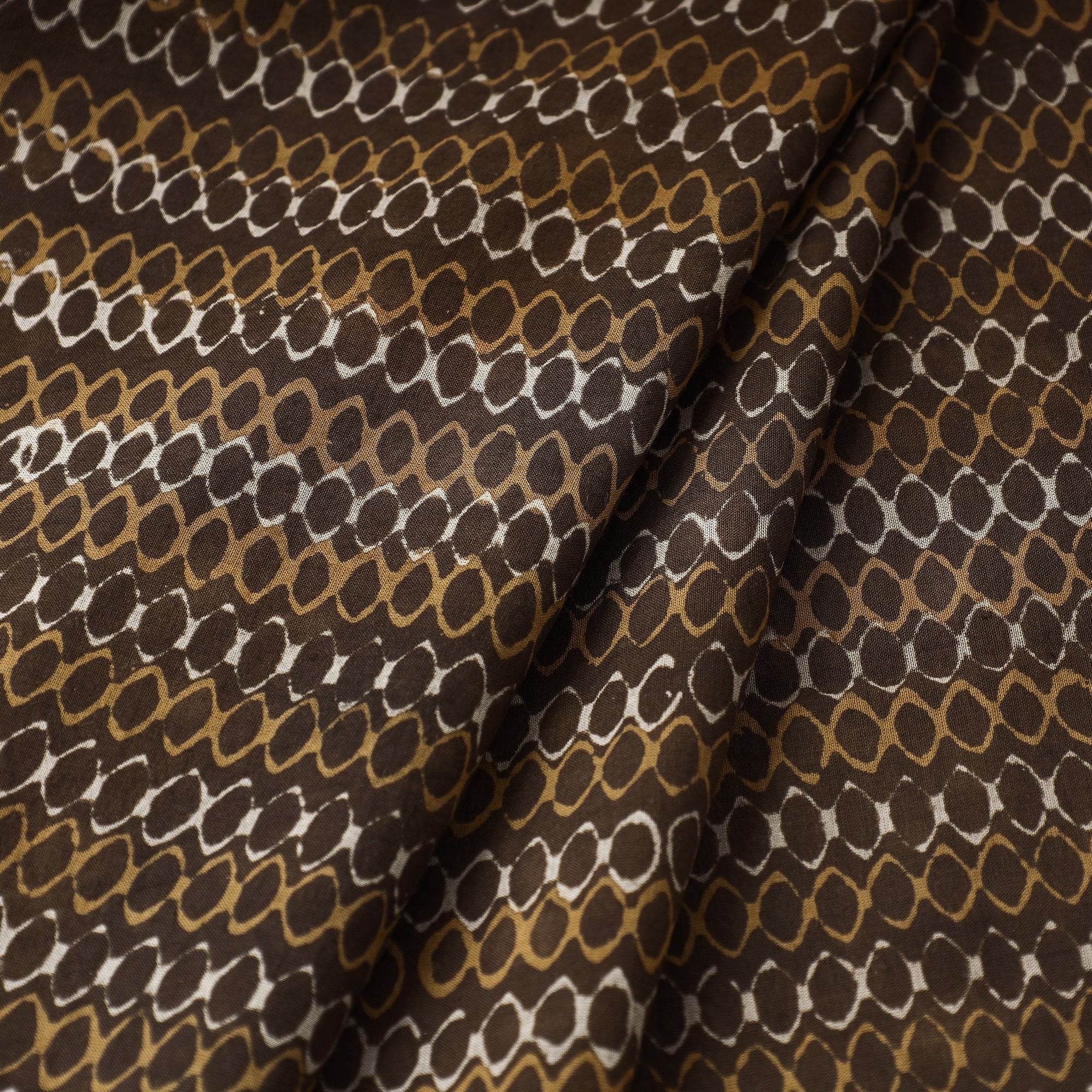HAVELI CHRONICLES Brown - Akola Hand Block Printed Cotton Fabric - view 2