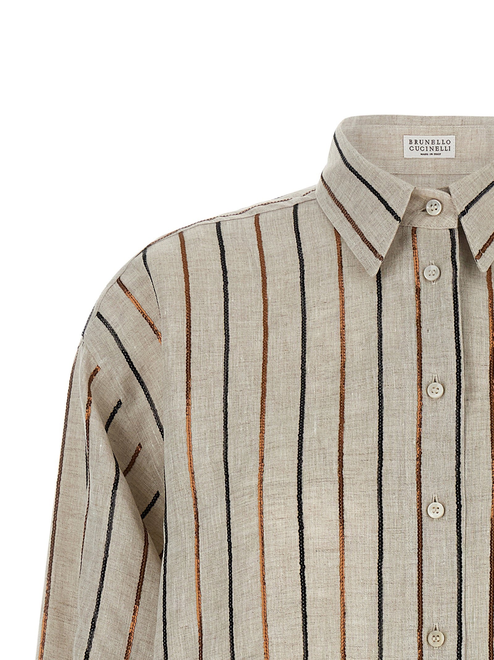 Brunello Cucinelli Sparkling Stripes Shirt – 100% linen - view 3