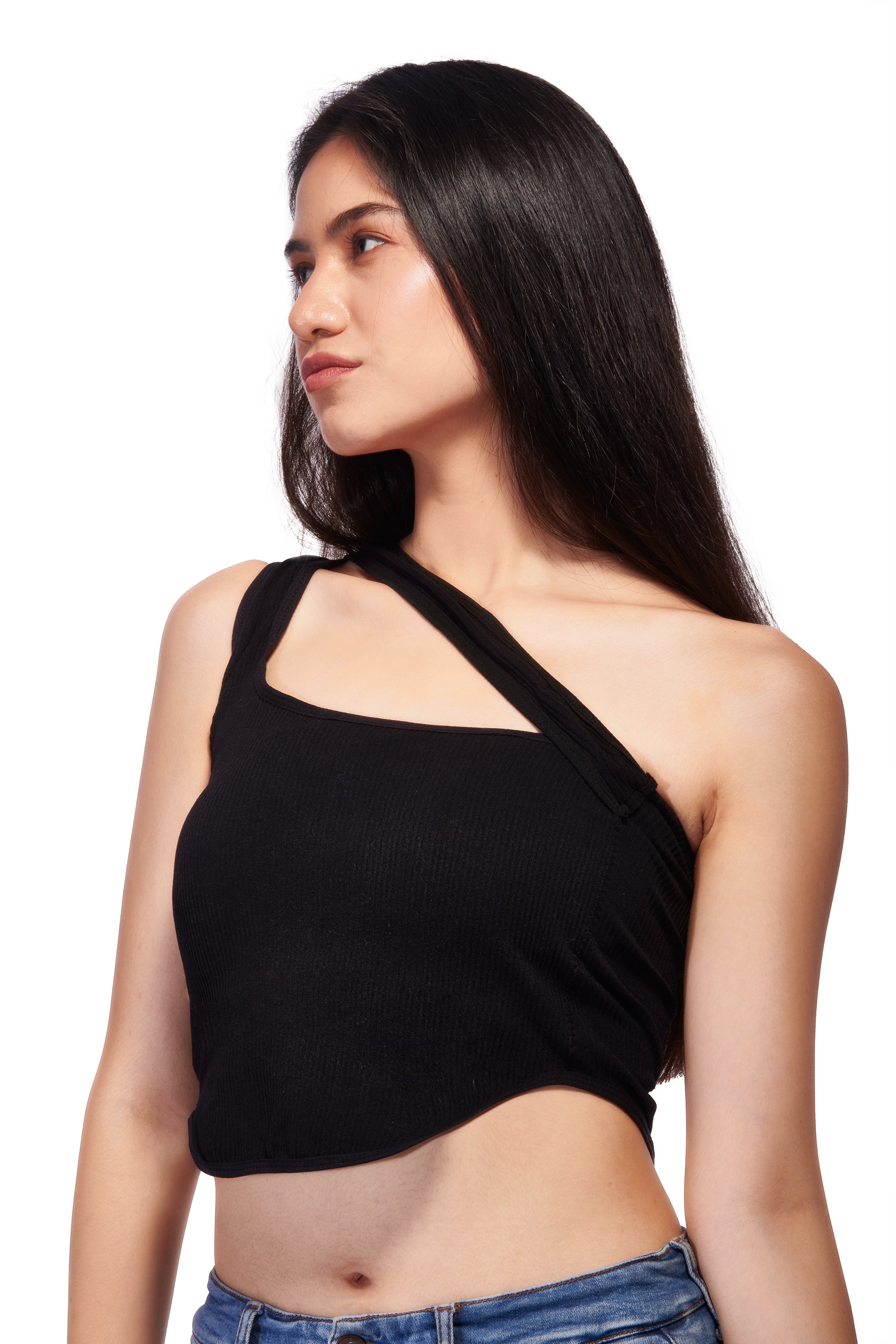 Baddie One-Shoulder Knit Top