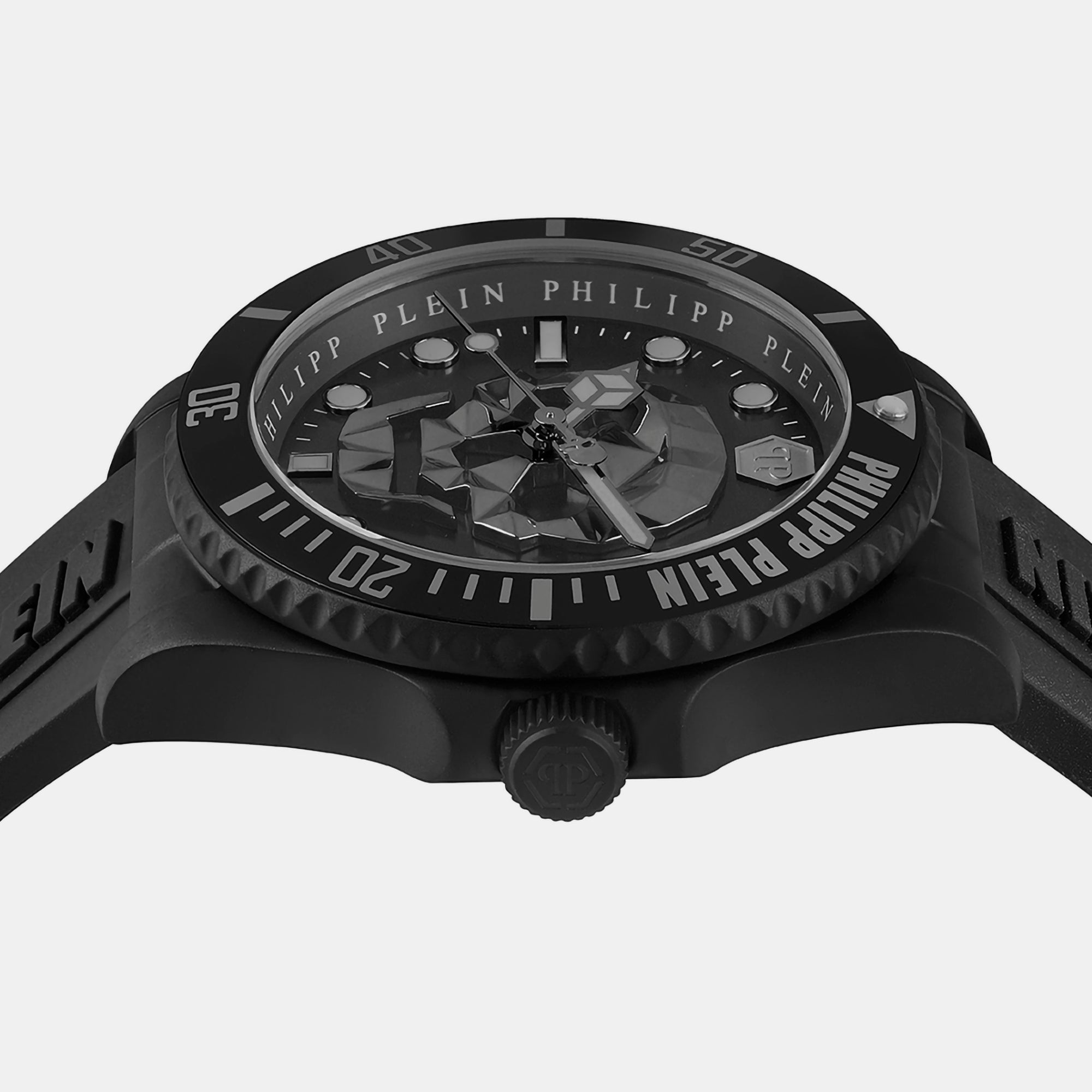 Philipp Plein $kull Men Quartz Black Dial Analog Silicone Watch PWOAA0422 - view 2