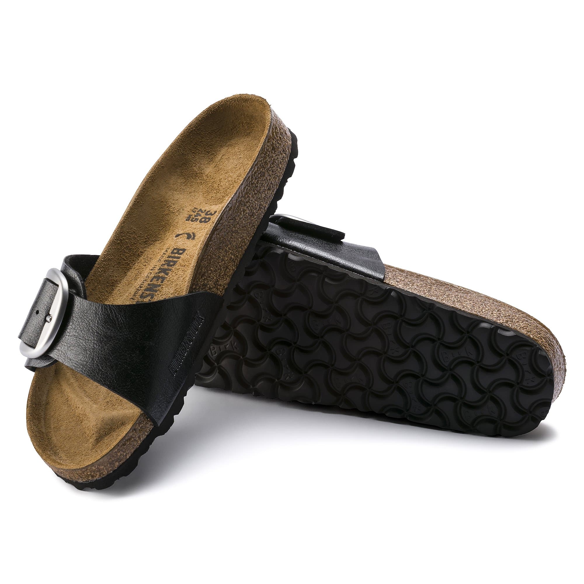 Birkenstock Madrid Big Buckle Birko-Flor – Black Black/Graceful Licorice