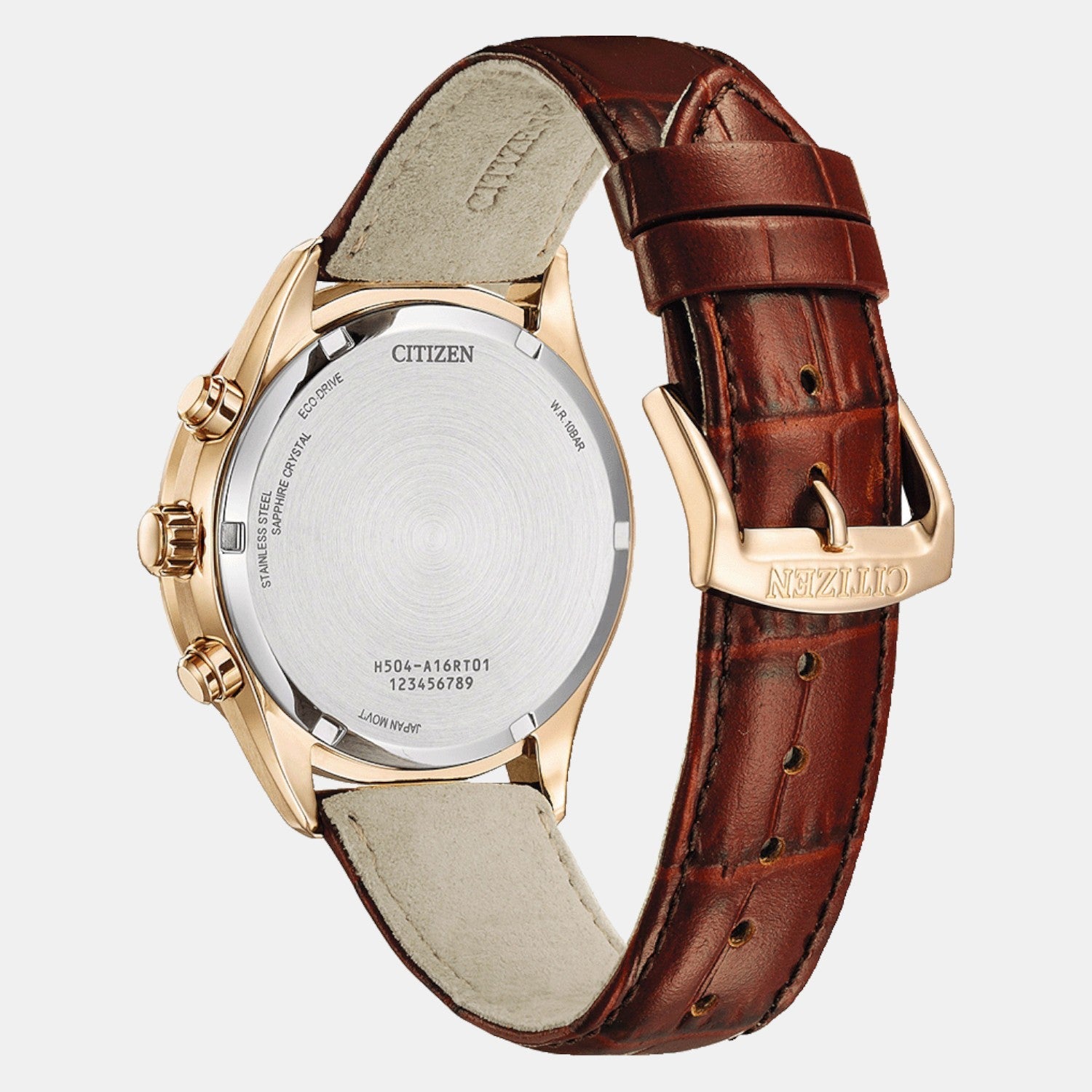 Citizen Eco-Drive Chronograph Men Brown Dial Leather Watch AT2573-07X - view 2