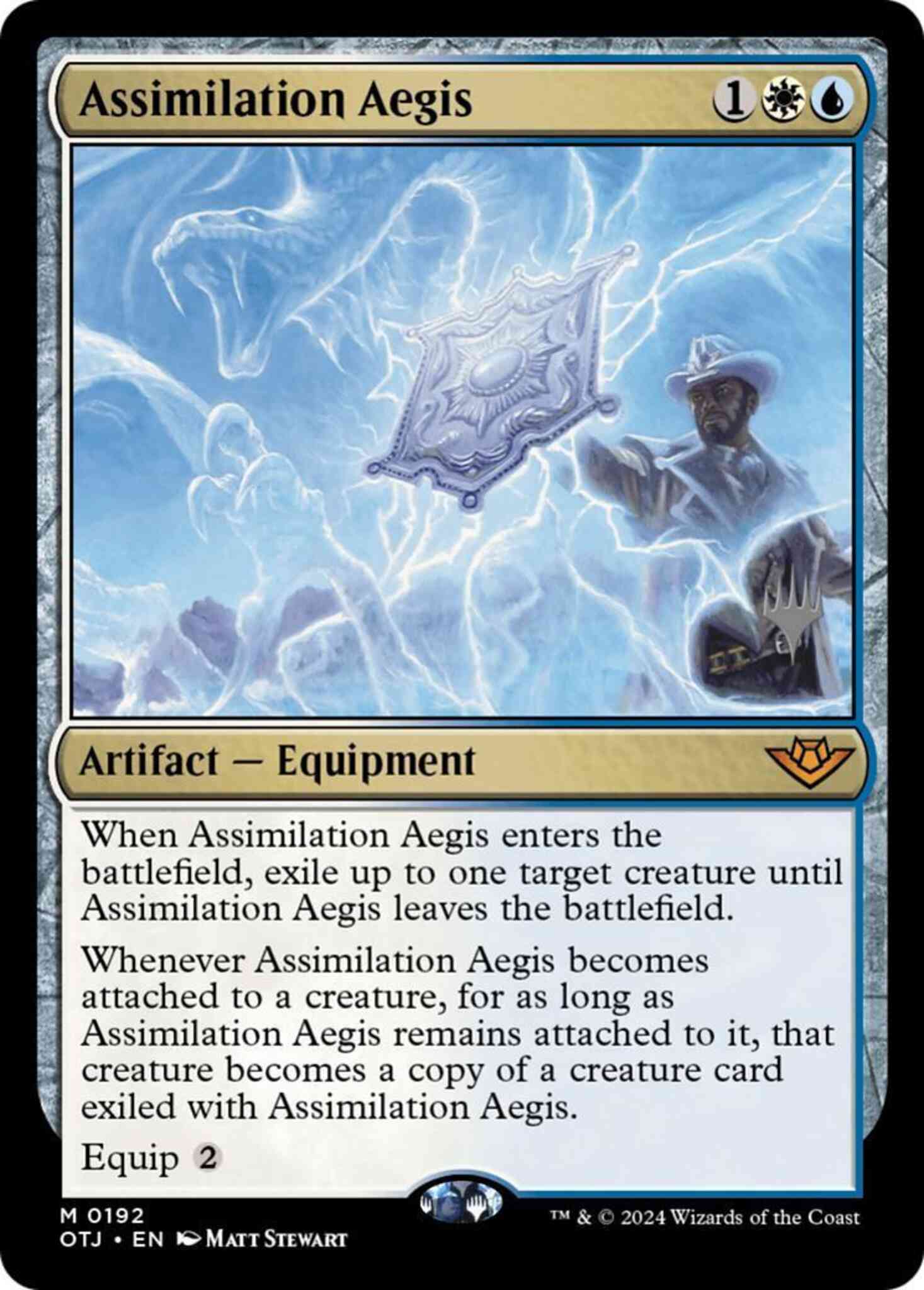 Assimilation aegis 192p – Magic Assimilation Aegis [192p] [Promo Pack] [Outlaws of Thunder Junction: Promos] [Non-Foil]