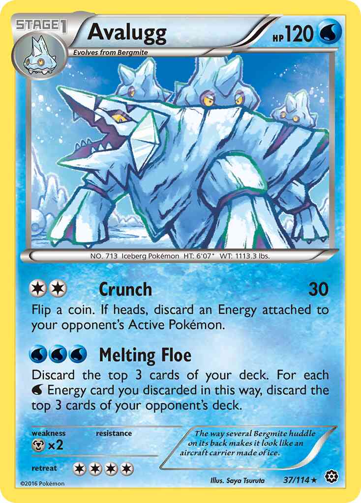 Rare xy11-37 reverse – Pokémon Avalugg - 37/114 - Rare [xy11-37] [Reverse Holo]