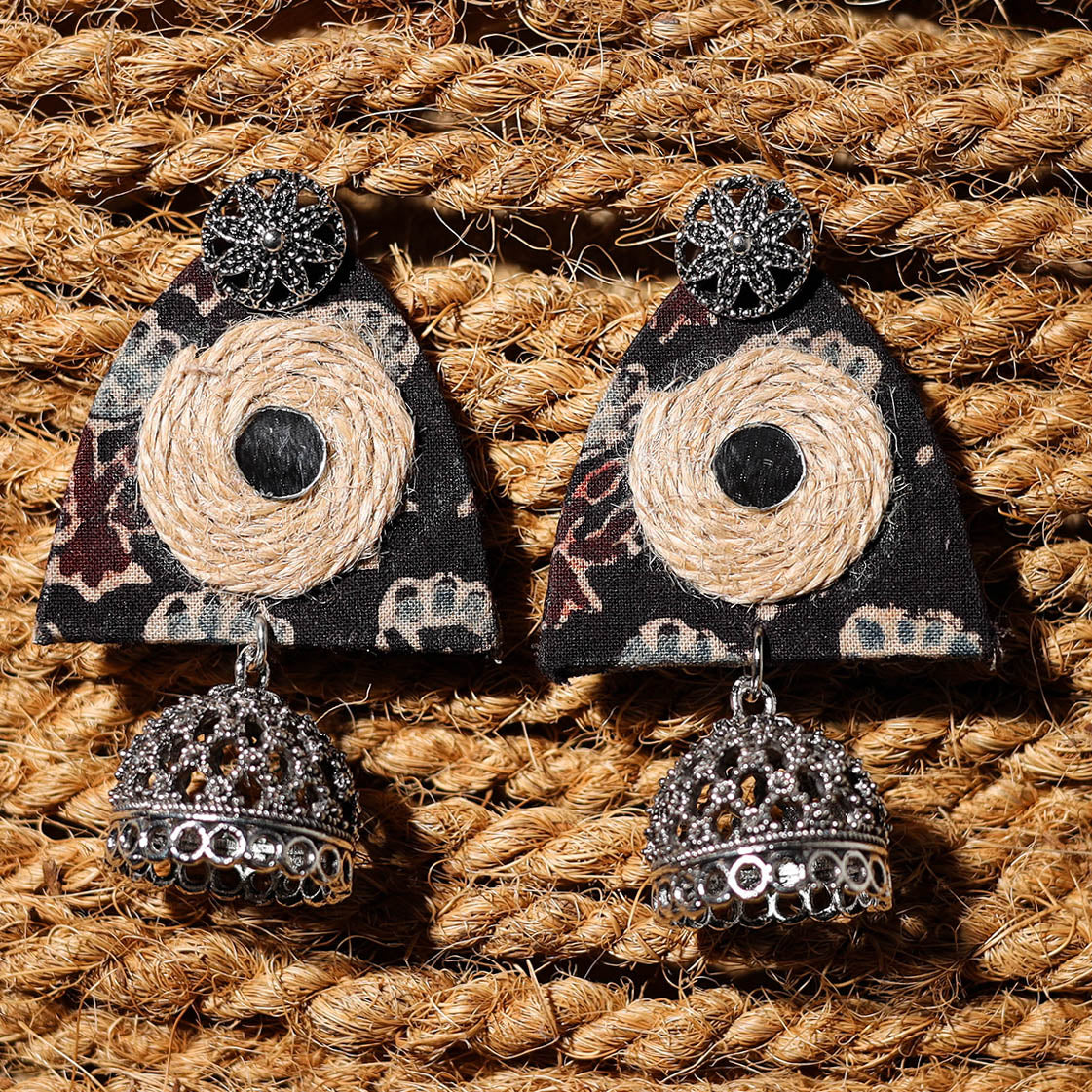 JALPARI Anam Handcrafted GS Fabart Jhumki Earrings - view 2