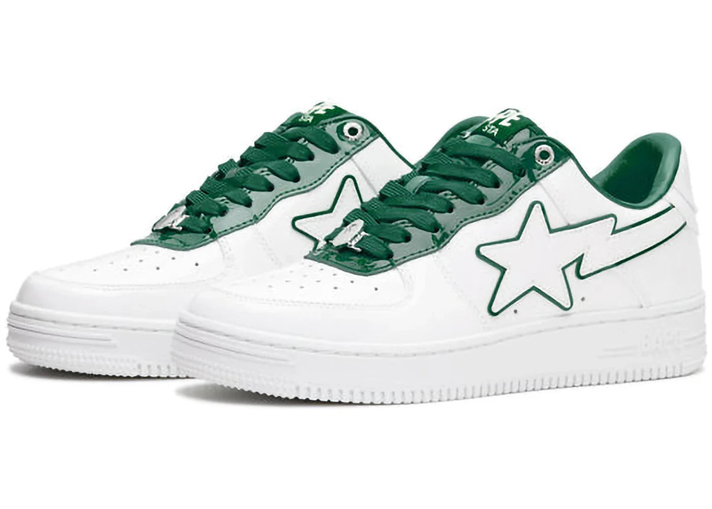 A Bathing Ape Bape Sta Patent Leather White Green - view 2