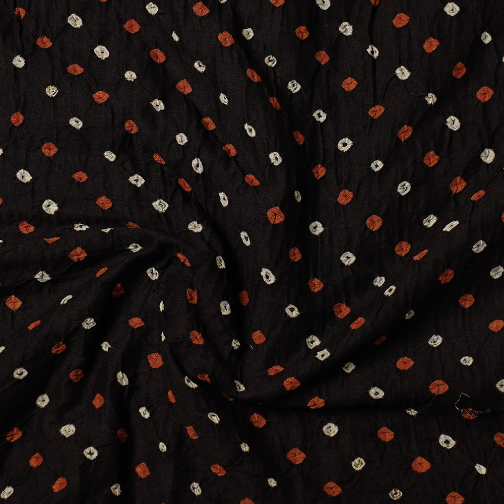 KACHCHH JI CHHAAP Black - Kutch Bandhani Tie-Dye Soft Cotton Precut Fabric - view 2