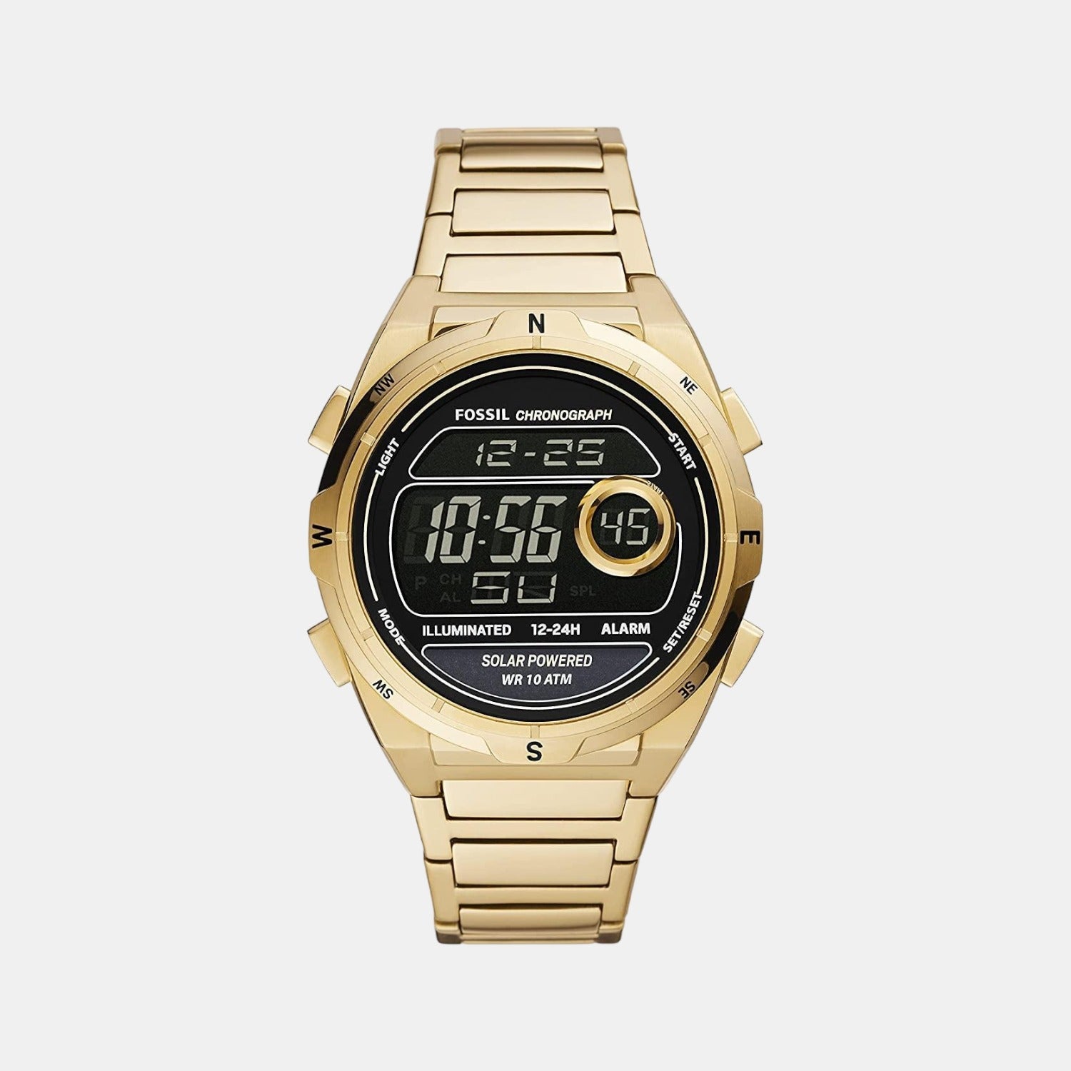 Fossil Everett Men Automatic Black Dial Digital Stainless Steel Watch FS5862