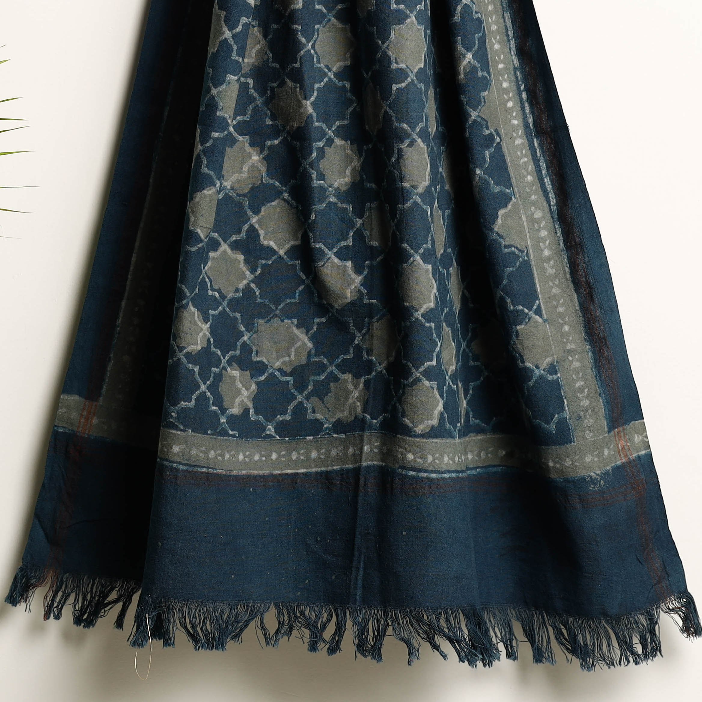 SOUTH KARGHA Blue - Akola Block Printed Pure Handloom Cotton Towel - view 3