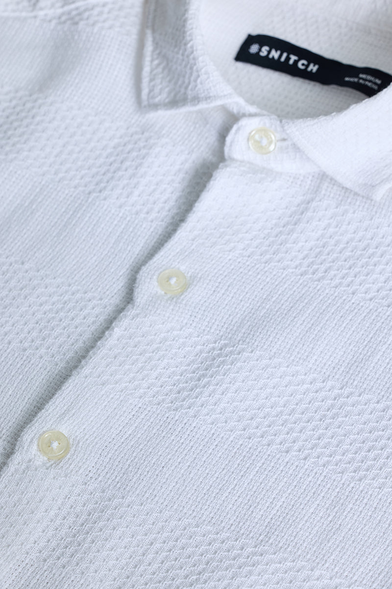 SNITCH White Textured Slim Fit Shirt - view 2