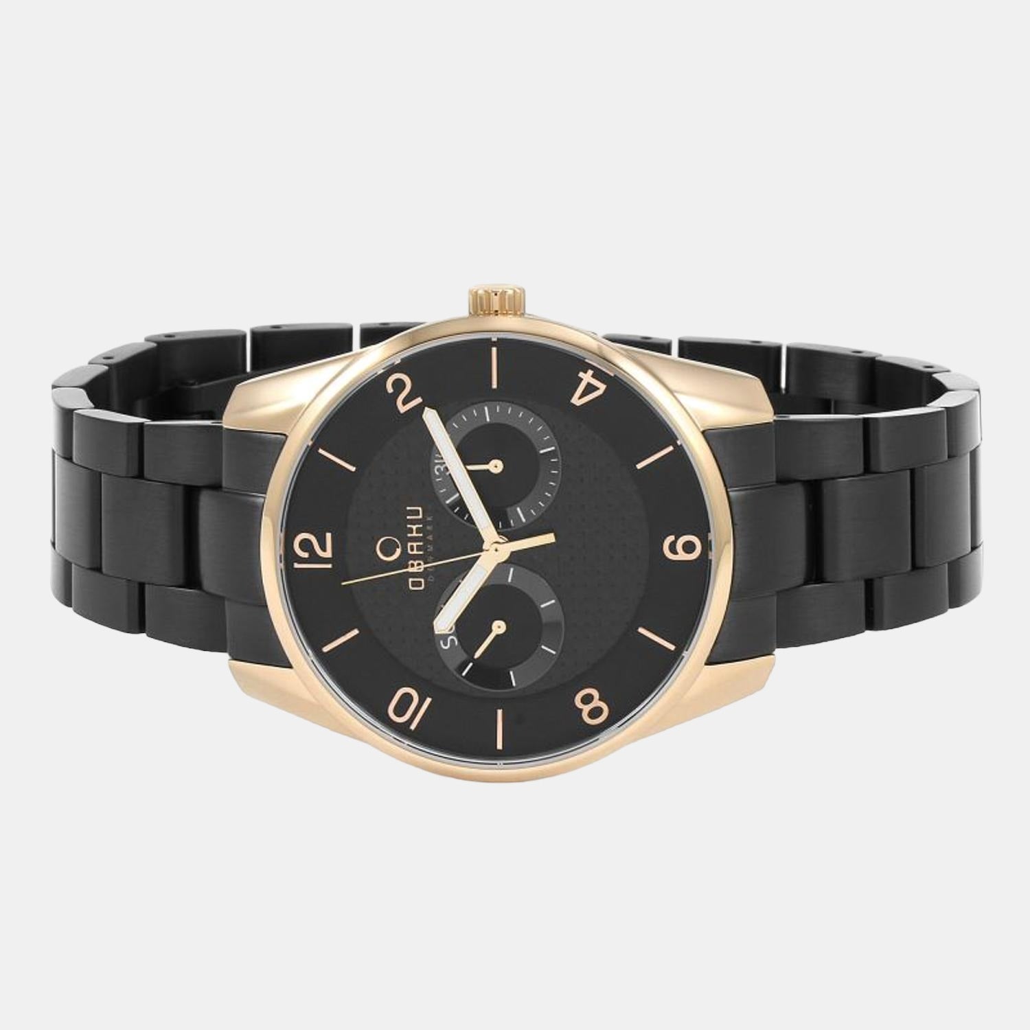 Obaku Flint Ink Men Quartz Brown Dial Analog Stainless Steel Watch V171GMVBSB - view 2