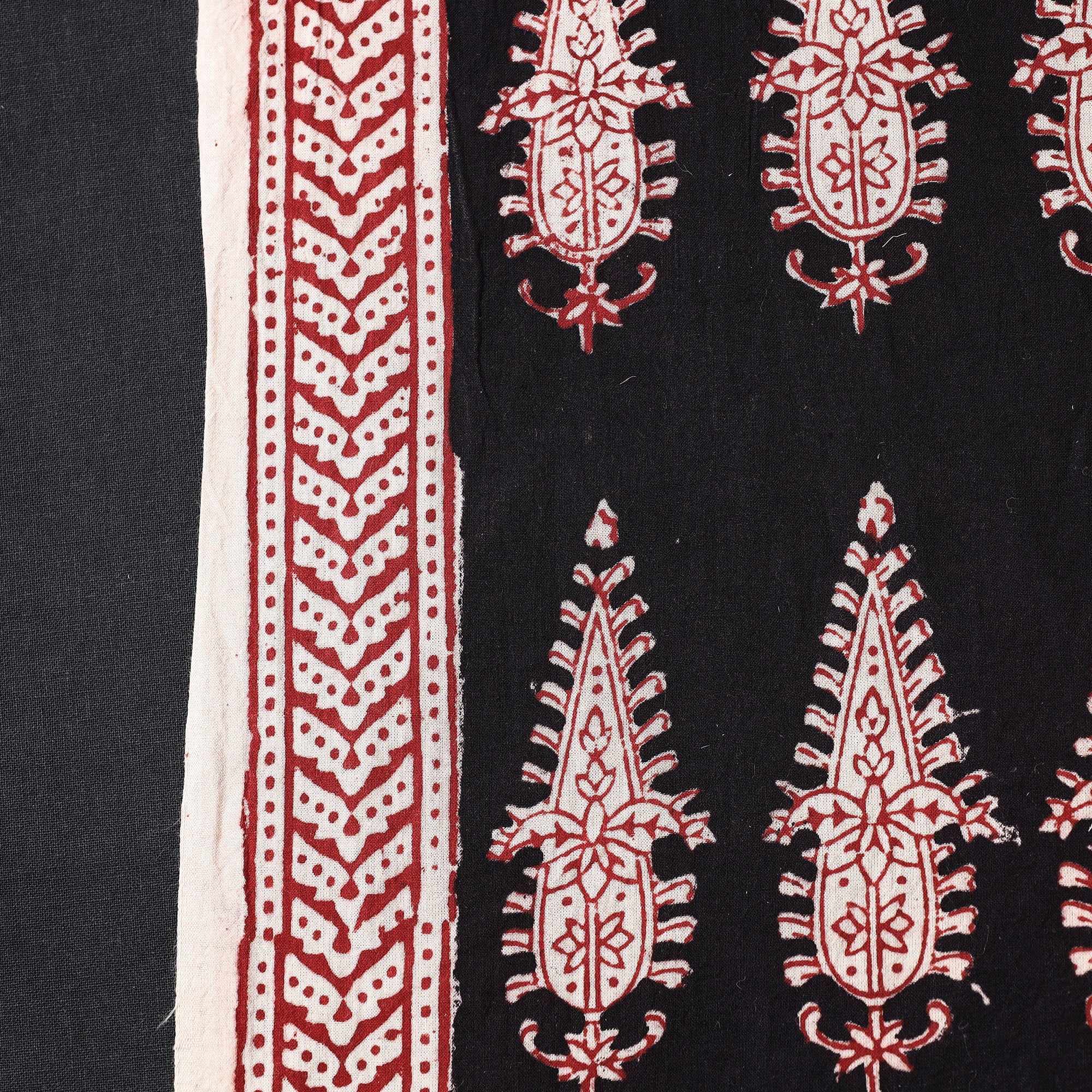 BAGH PRINTS BY UMAR FARUK KHATRI Black - Bagh Hand Block Printed Cotton Fabric - view 2