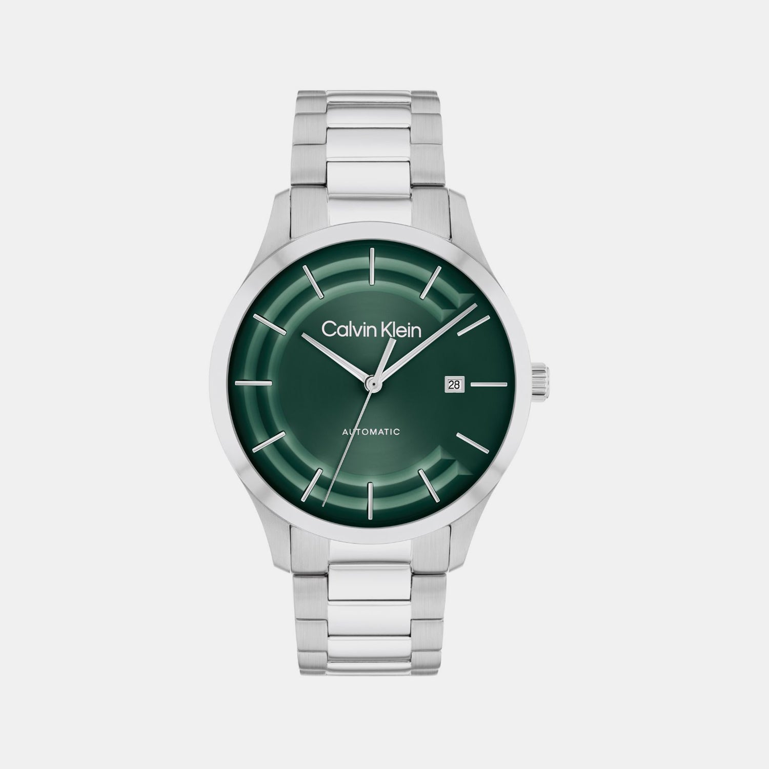 Calvin Klein Ck Iconic Unisex Automatic Green Dial Analog Stainless Steel Watch 25300022