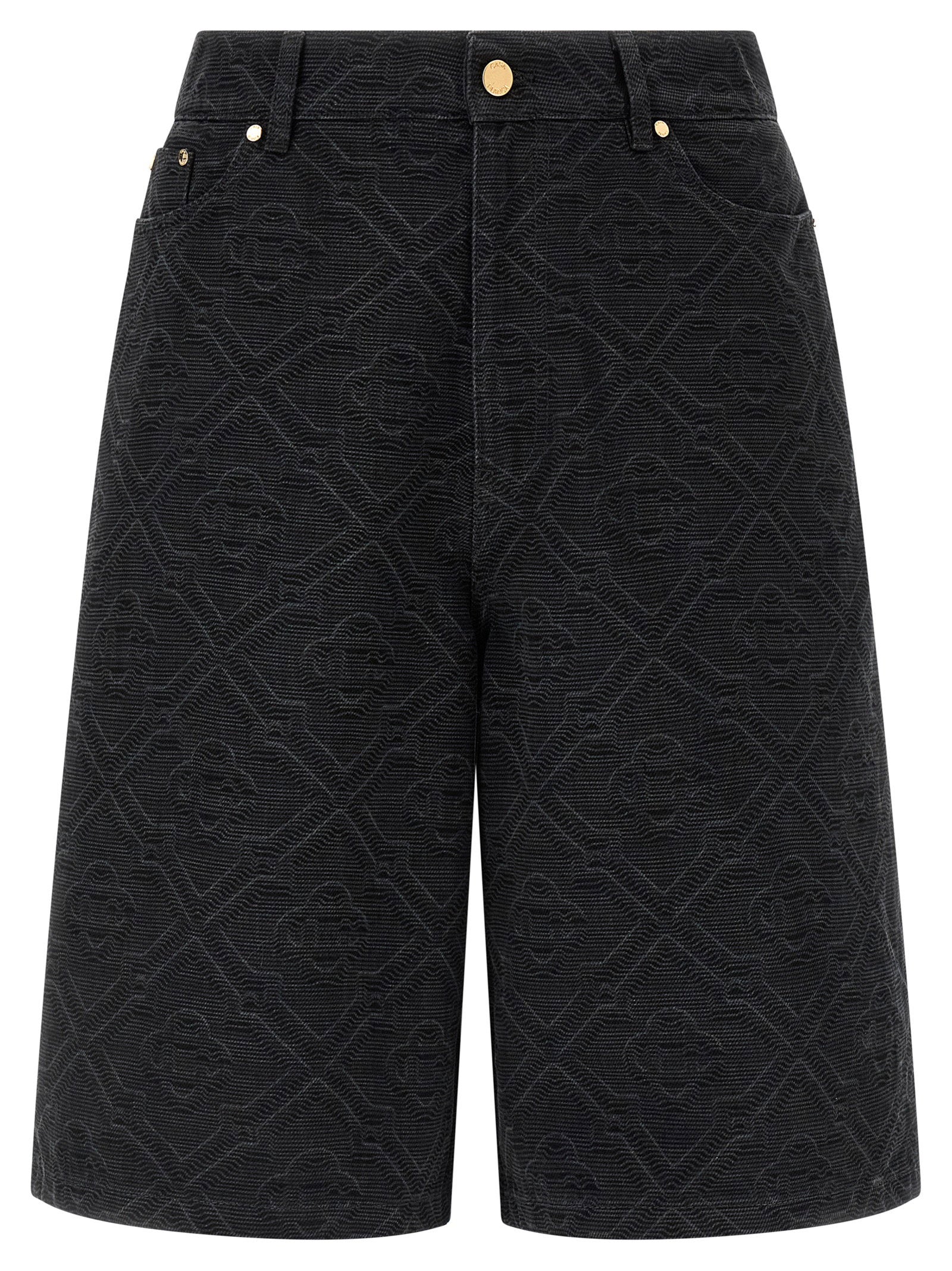 Casablanca Laser Monogram Denim Bermuda Shorts