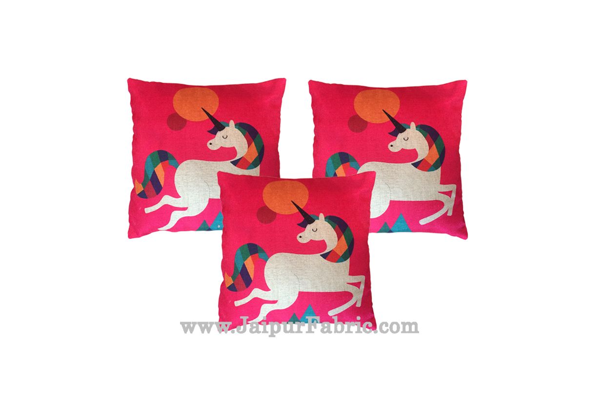 JaipurFabric® Jute Cushion Cover Digital Unicorn - view 2