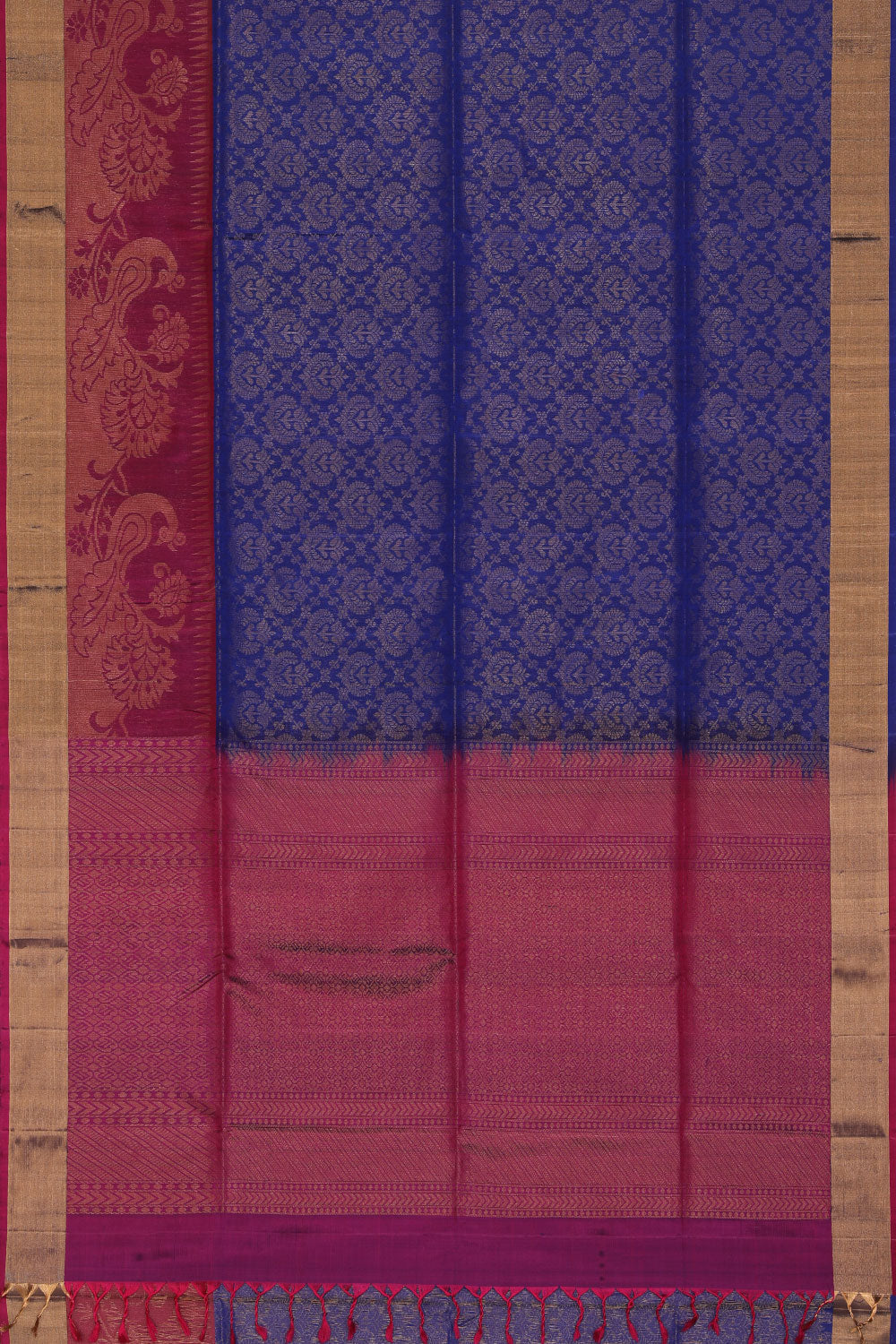 Kalanjali Gorgeous Gold-Brocade Purple Saree – Women's - view 3