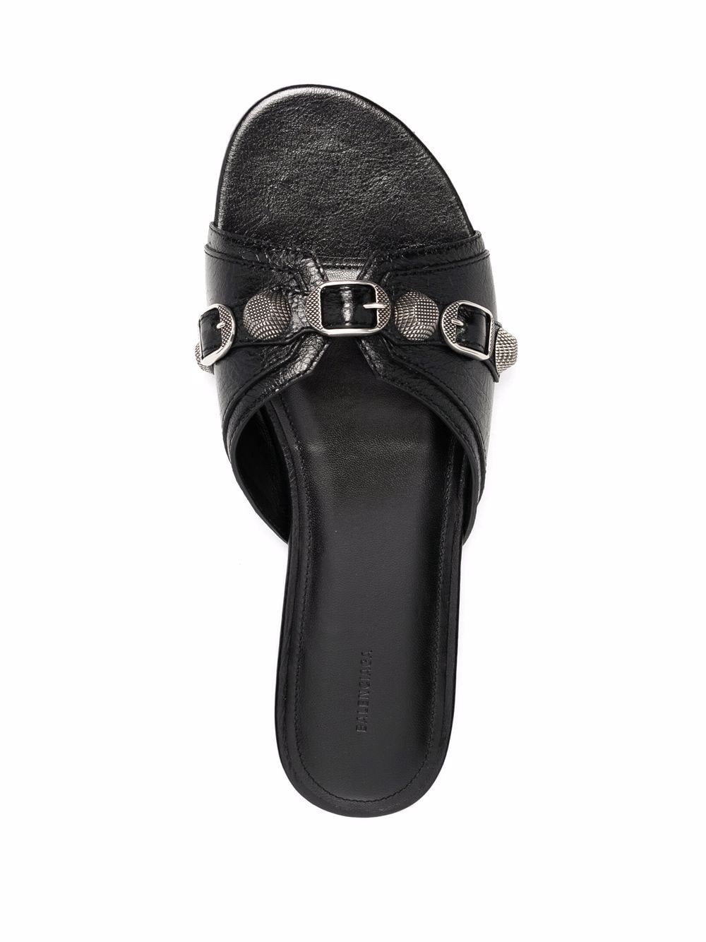 Balenciaga Cagole leather sandals – Upper: 100% Leather - view 3