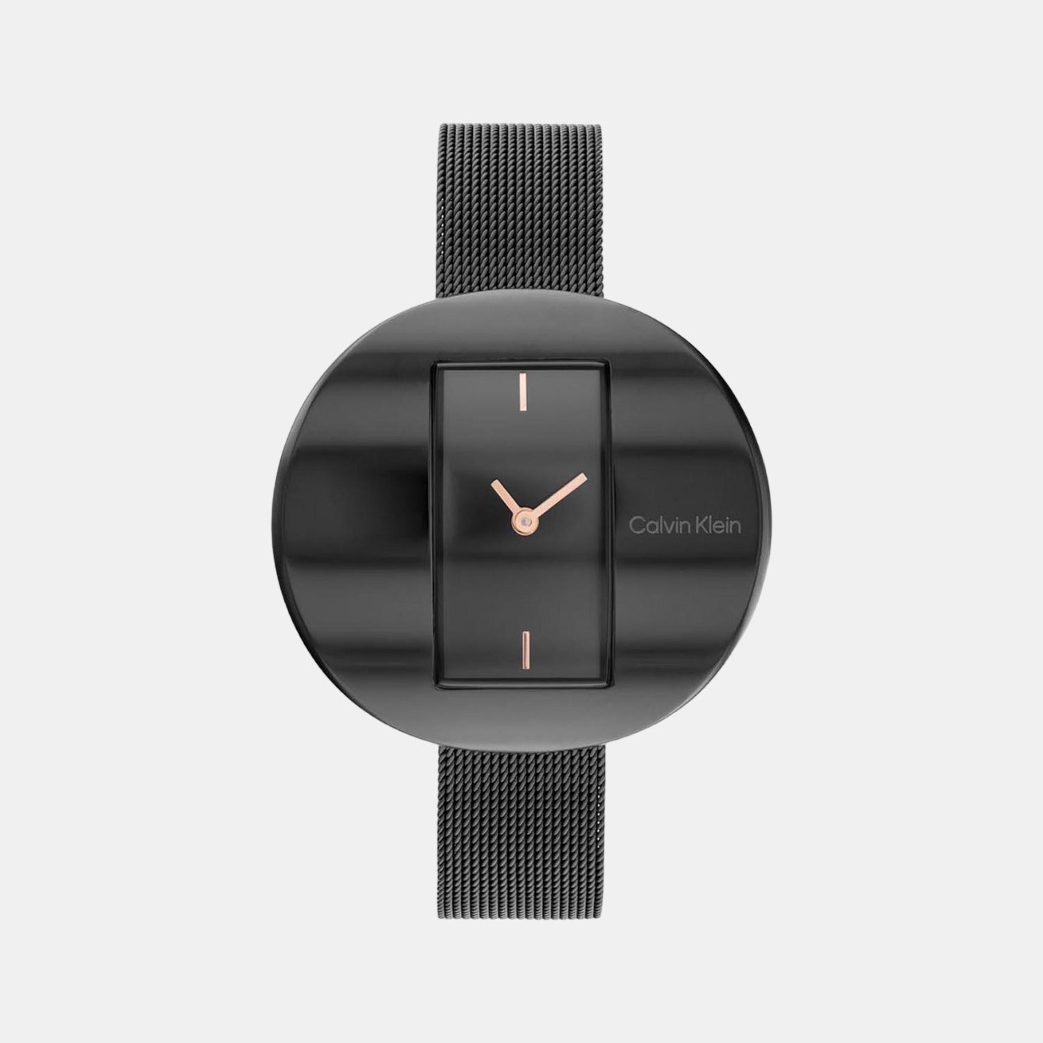 Calvin Klein Circular Women Quartz Black Dial Analog Stainless Steel Watch 25200018