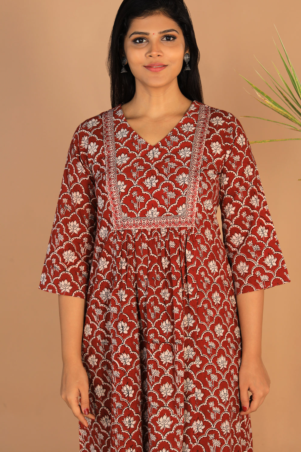Kalanjali Ethnics Embroidered cotton Bagh block printed kurti - view 6