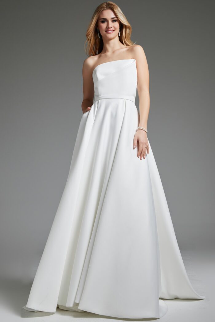 Jovani JB40599 A Line Bridal Gown Long Wedding Dress - view 2