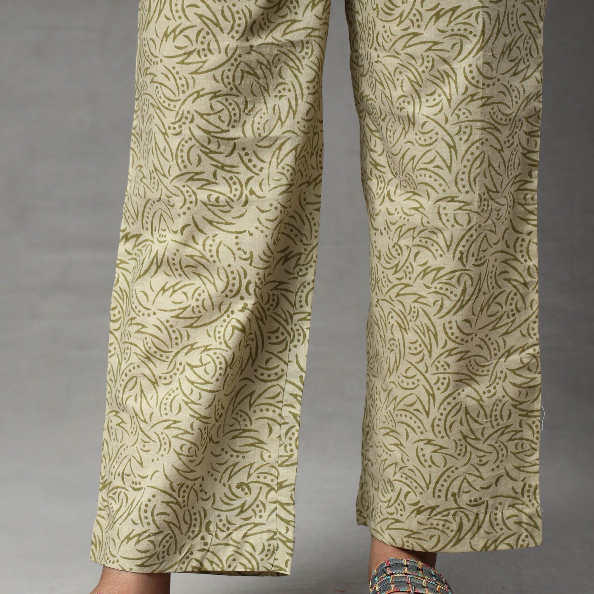 ITOKRI CASUALS Beige - Sanganeri Block Printing Cotton Kurta with Palazzo & Dupatta Set - view 6