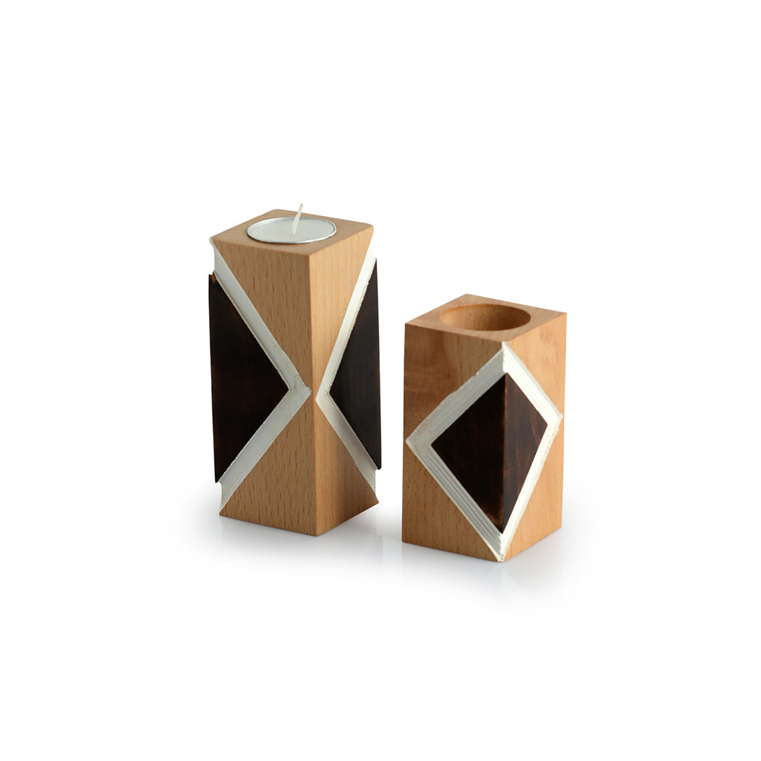 EXCLUSIVELANE 'Jugnu Rhombus' Tea Light Holder (Set of 2) - view 2