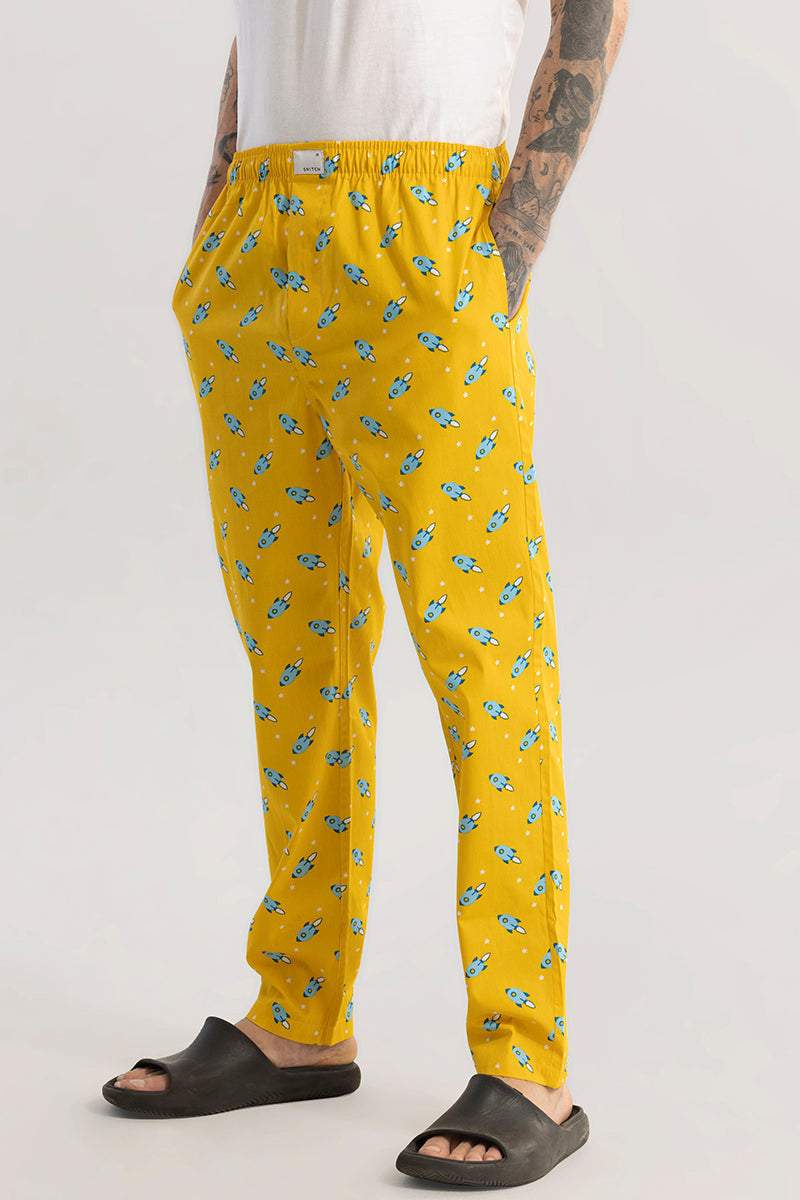 SNITCH Rocket Print Yellow Pyjama