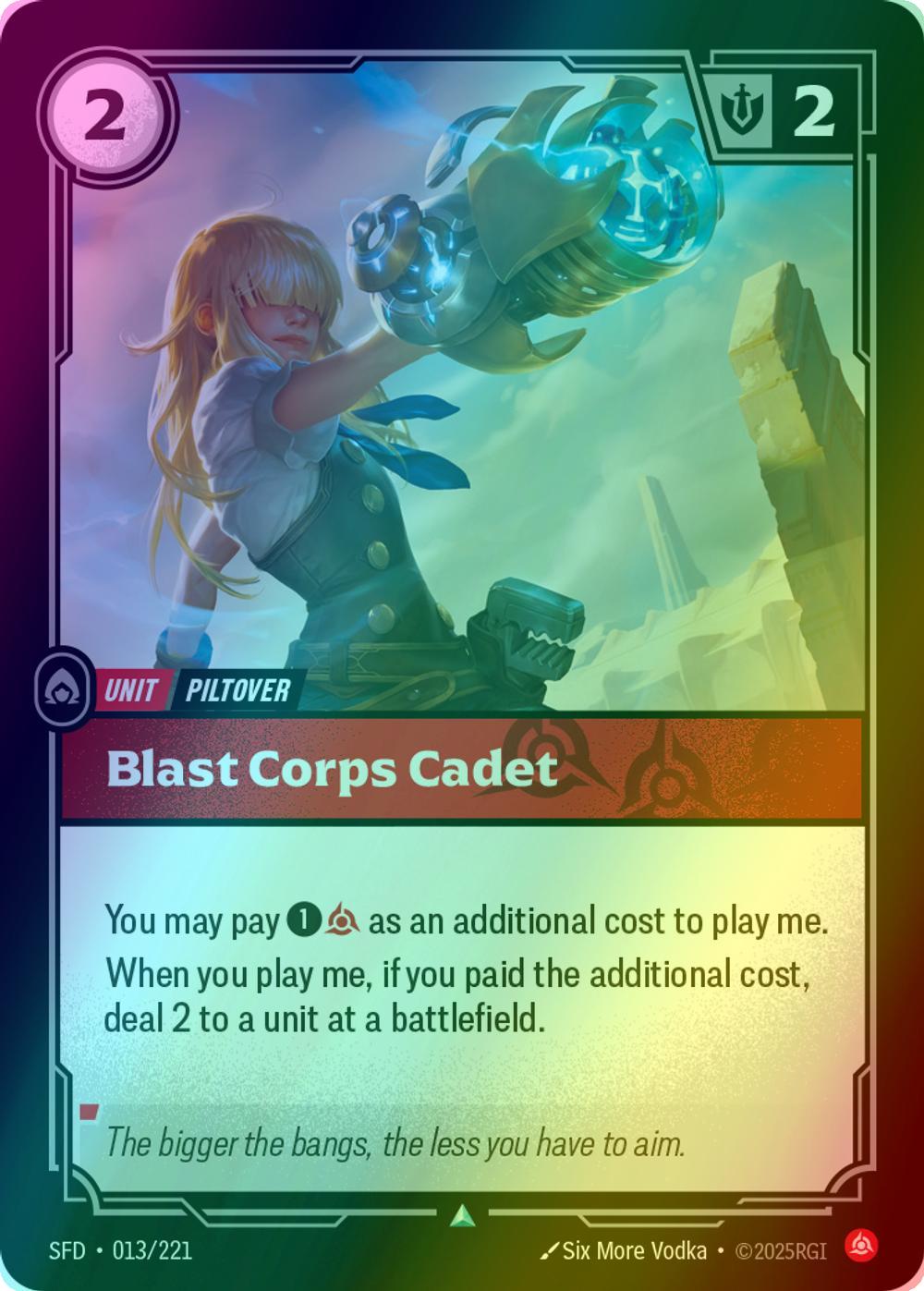 Riftbound Blast Corps Cadet - 013/221 [Spiritforged] [Foil]