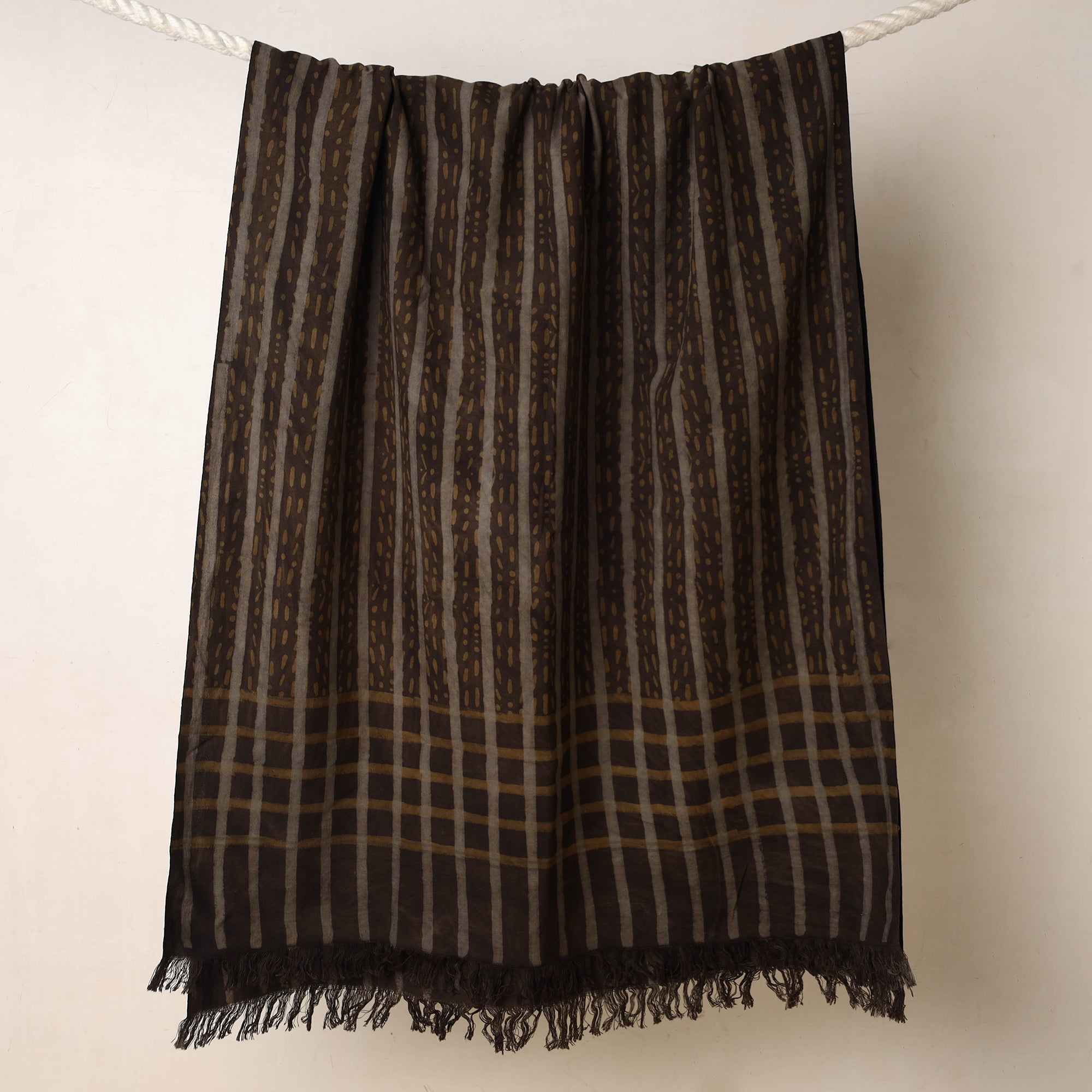 ITOKRI CRAFTS INITIATIVE Brown - Akola Block Printed Pure Handloom Cotton Towel - view 2