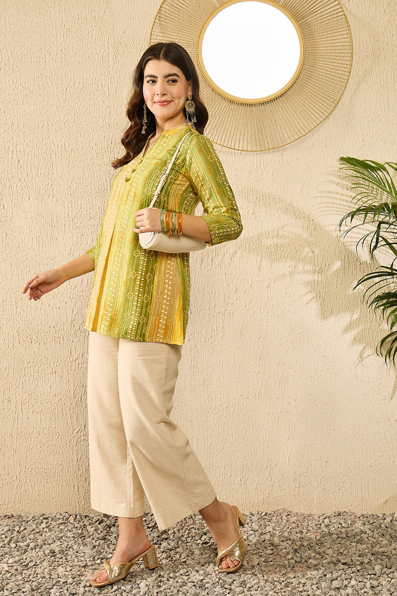 Ahika Green Rayon Blend Floral Printed Regular Kurti Tunics VT1348 - view 3