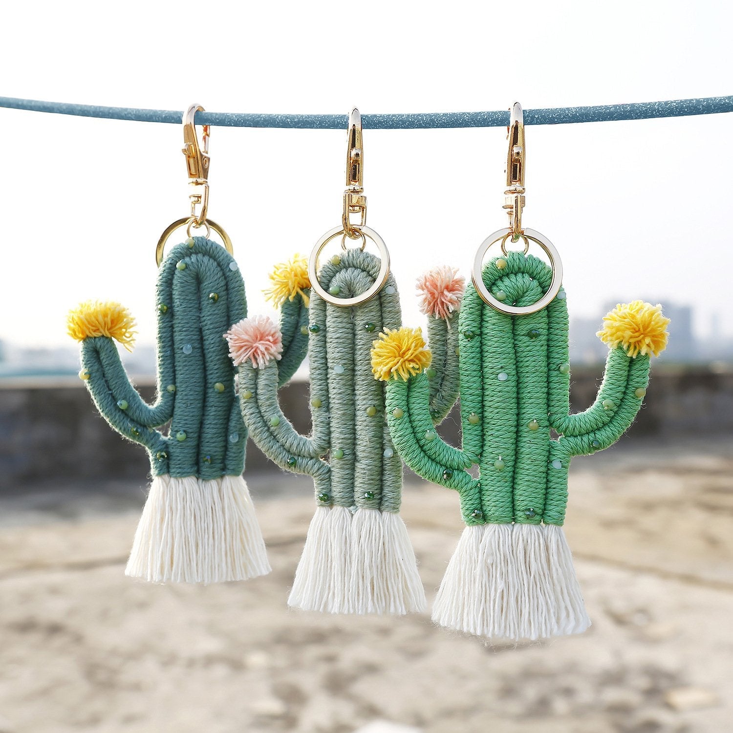 Peeperly Bohemian Chic Cactus Keychain