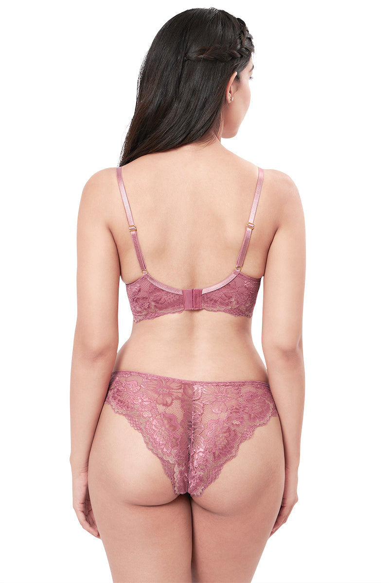Amante Eternal Bliss Padded Wired Balconette Bra - Messa Rose - view 2