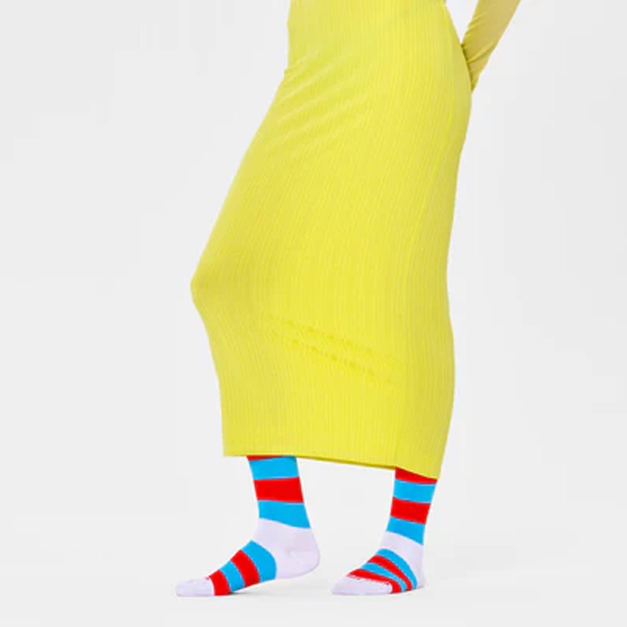 Happy Socks | STRIPE IT 3/4 CREW SOCK { WHITE/RED/BLUE - view 2
