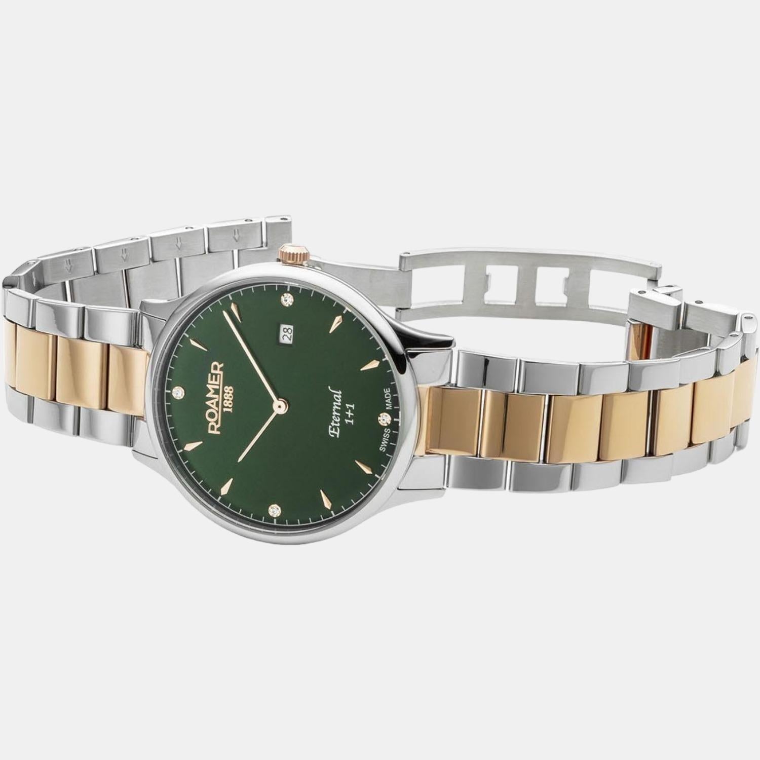 Roamer Eternal Men Quartz Green Dial Analog Stainless Steel Watch 863833 49 75 50 - view 2