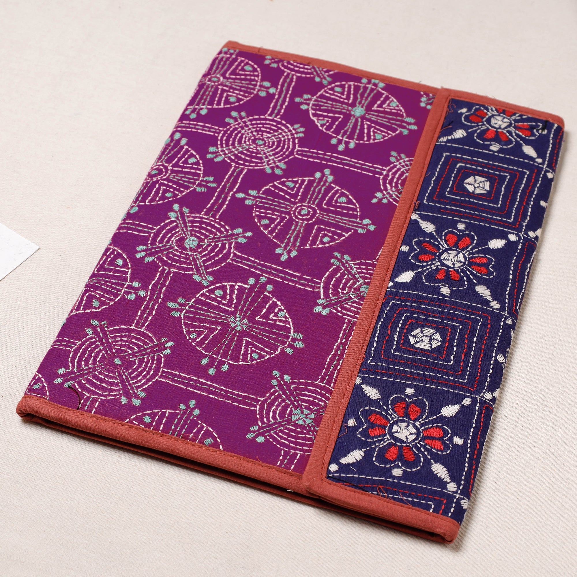 ASALKAAR Bengal Kantha Work Handcrafted File Folder - view 2
