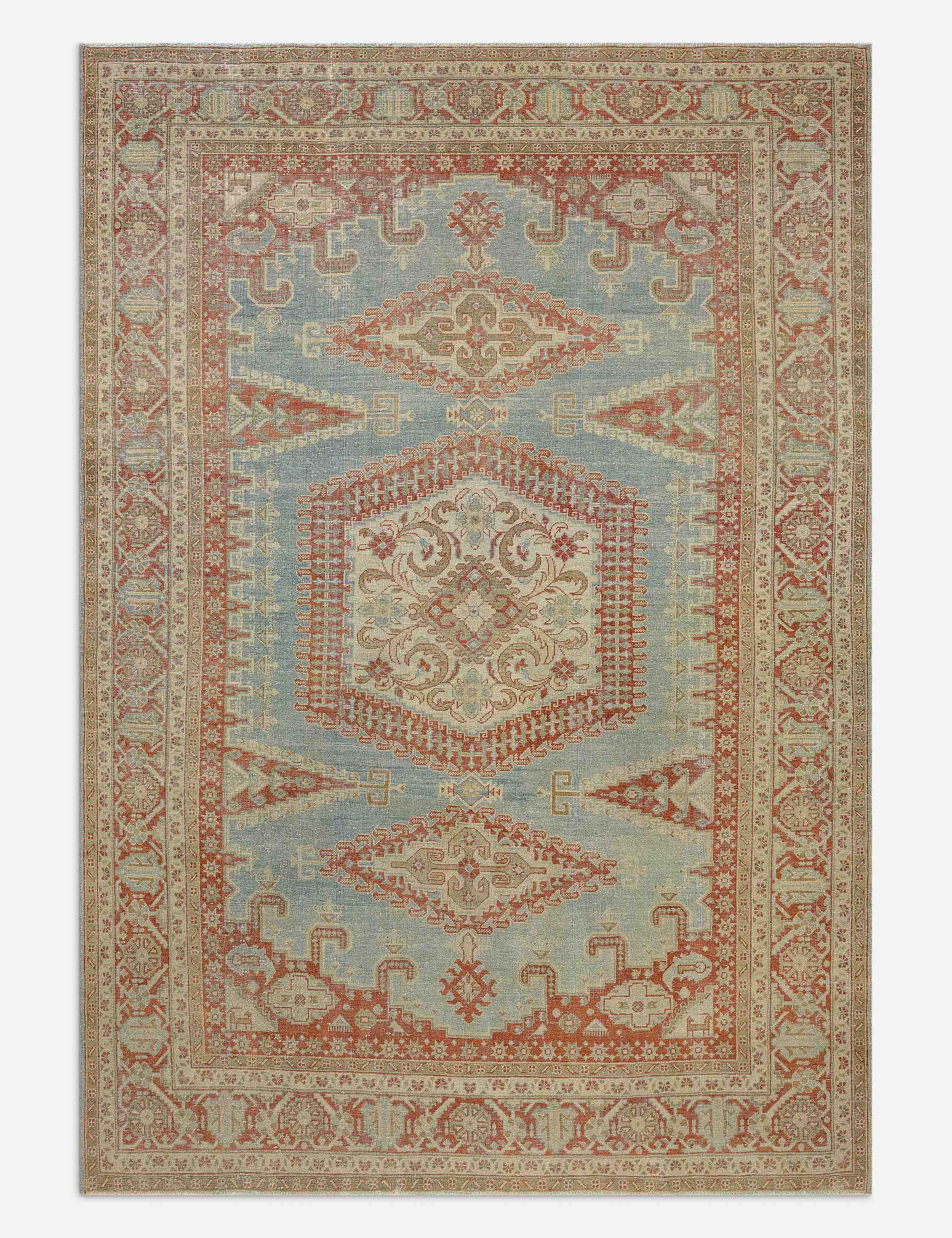 Lulu and Georgia Vintage Turkish Hand-Knotted Wool Rug No. 613, 6'11" x 10'1"