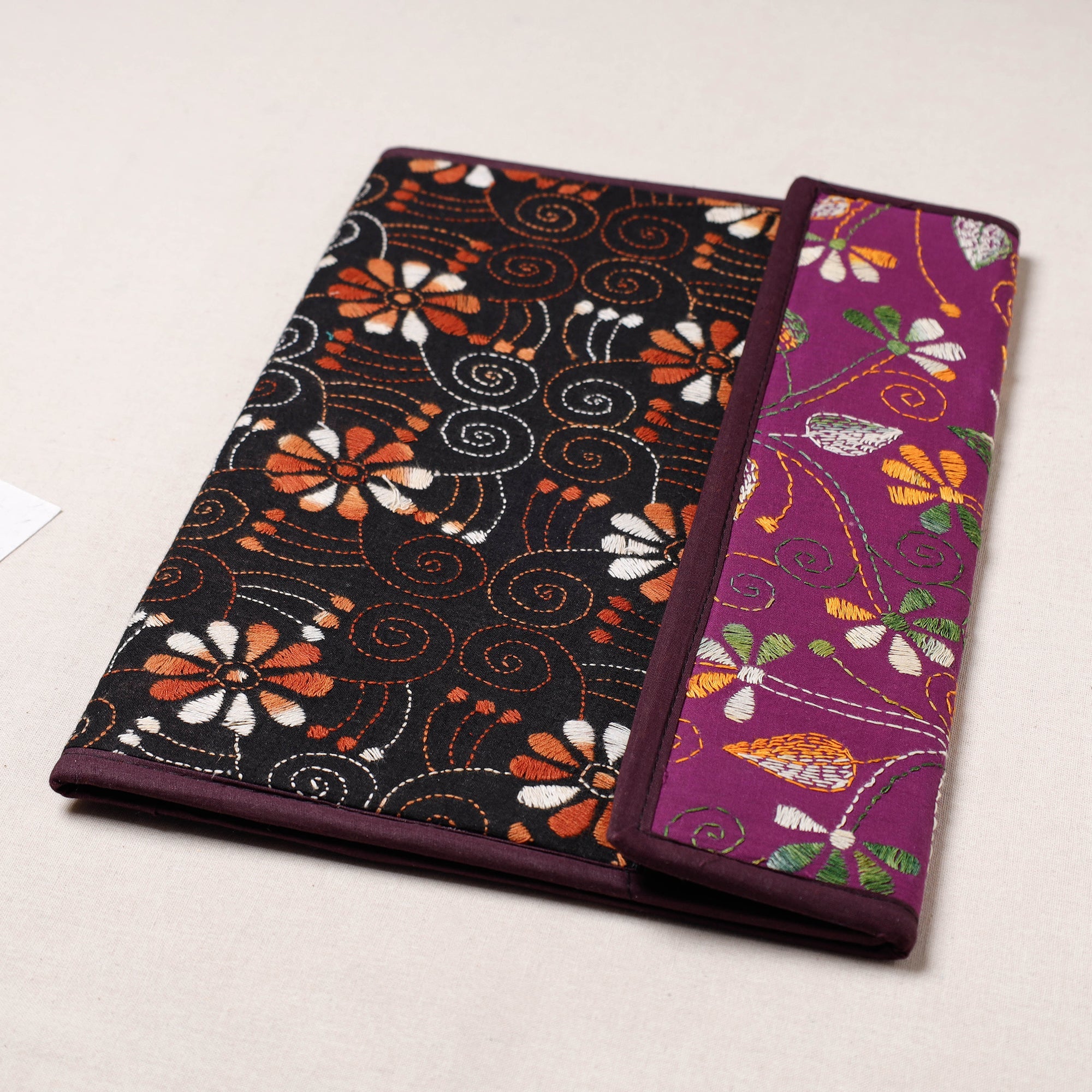 ASALKAAR Bengal Kantha Work Handcrafted File Folder - view 2