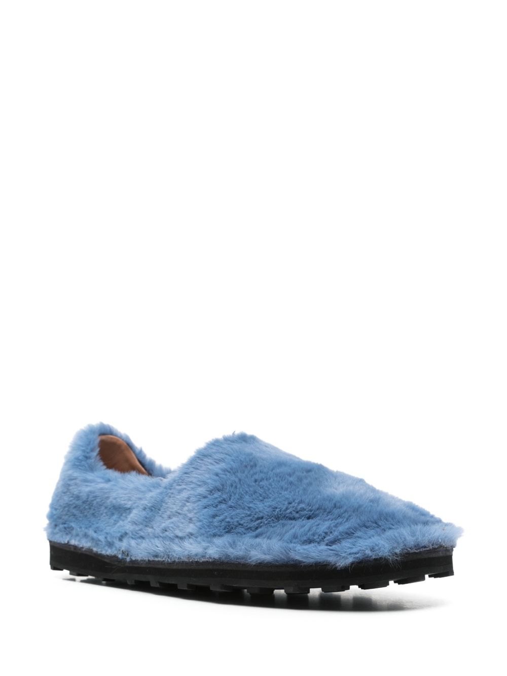 Marni Blue Faux Fur Slip-On Loafers - view 2