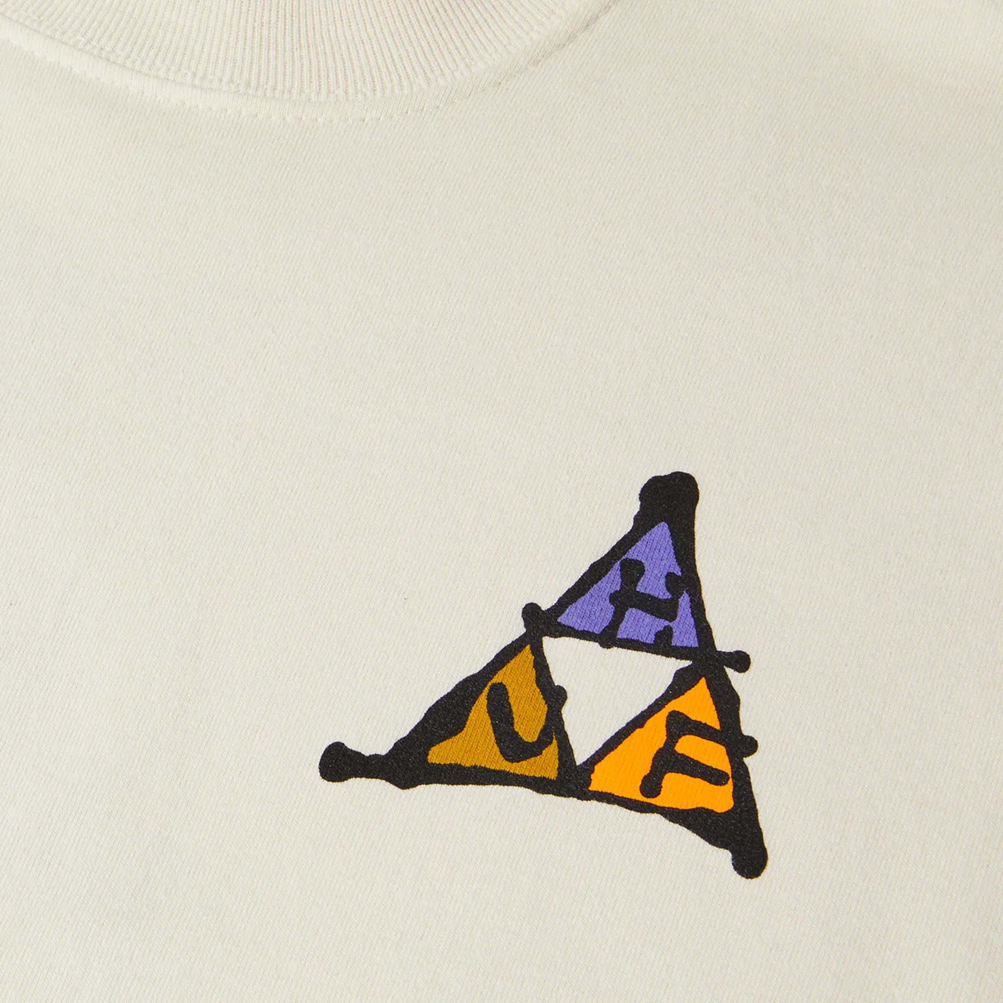 Huf | No-fi Triple Triangle T-shirt { Bone - view 2