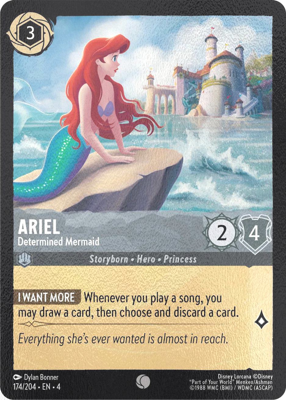 Return cold foil – Lorcana Ariel - Determined Mermaid - 174/204 [Ursula's Return] [Cold Foil]