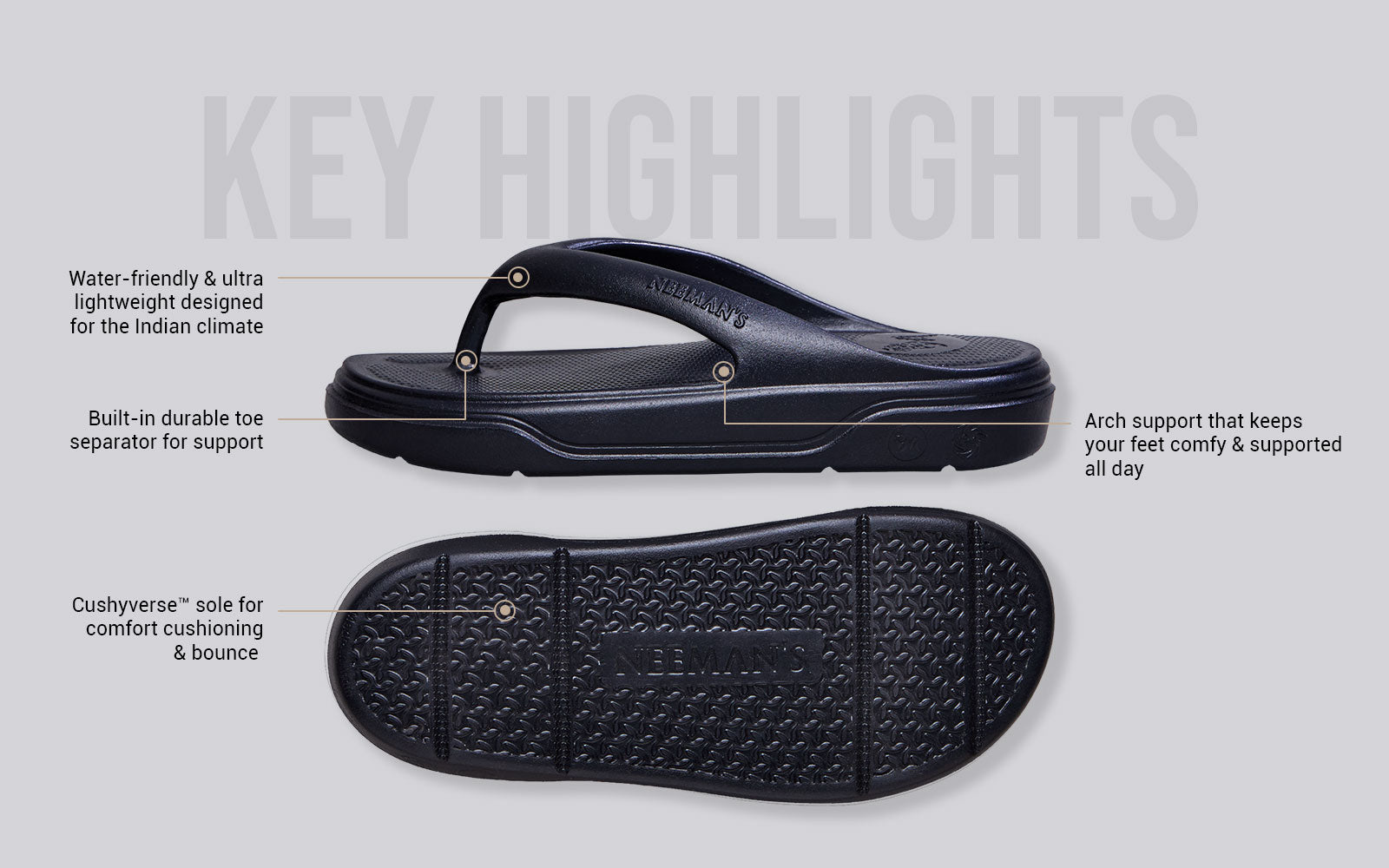 Neeman's Cushers Flips For Women : Black - view 4