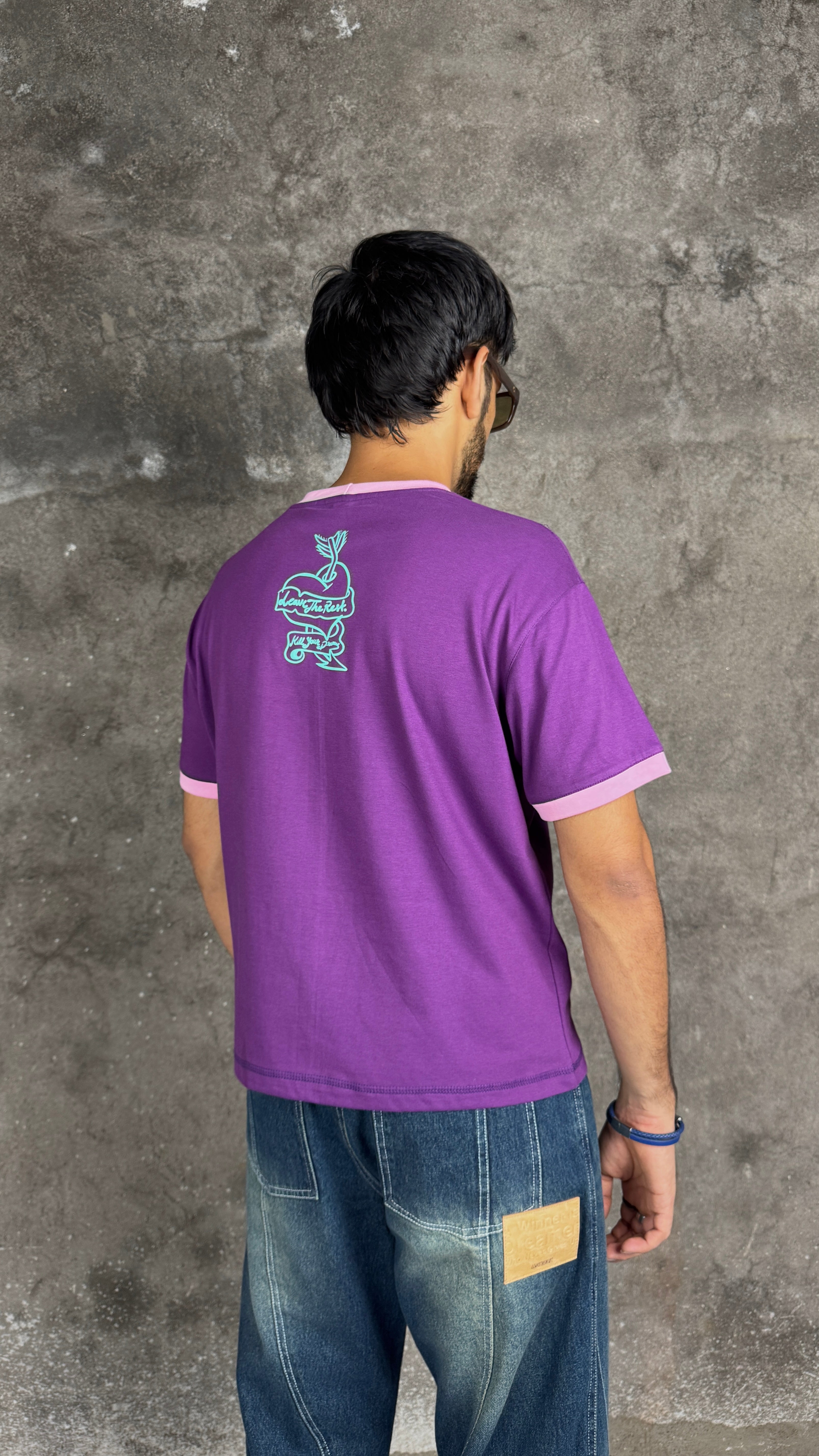 Leave The Rest Charitraheen Baby Tee- Purple - view 6