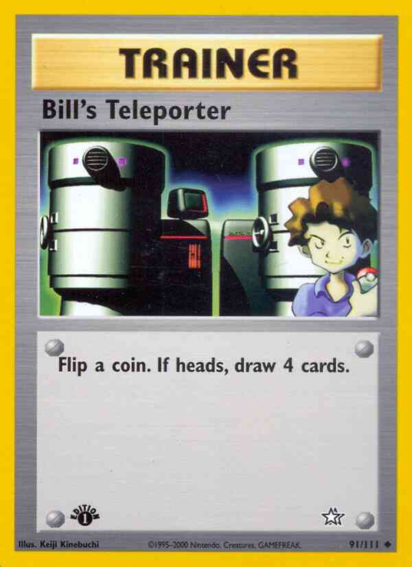 1st edition neo1-91 – Pokémon Bill's Teleporter - 91/111 - Uncommon - 1st Edition [neo1-91] [Non-Holo]