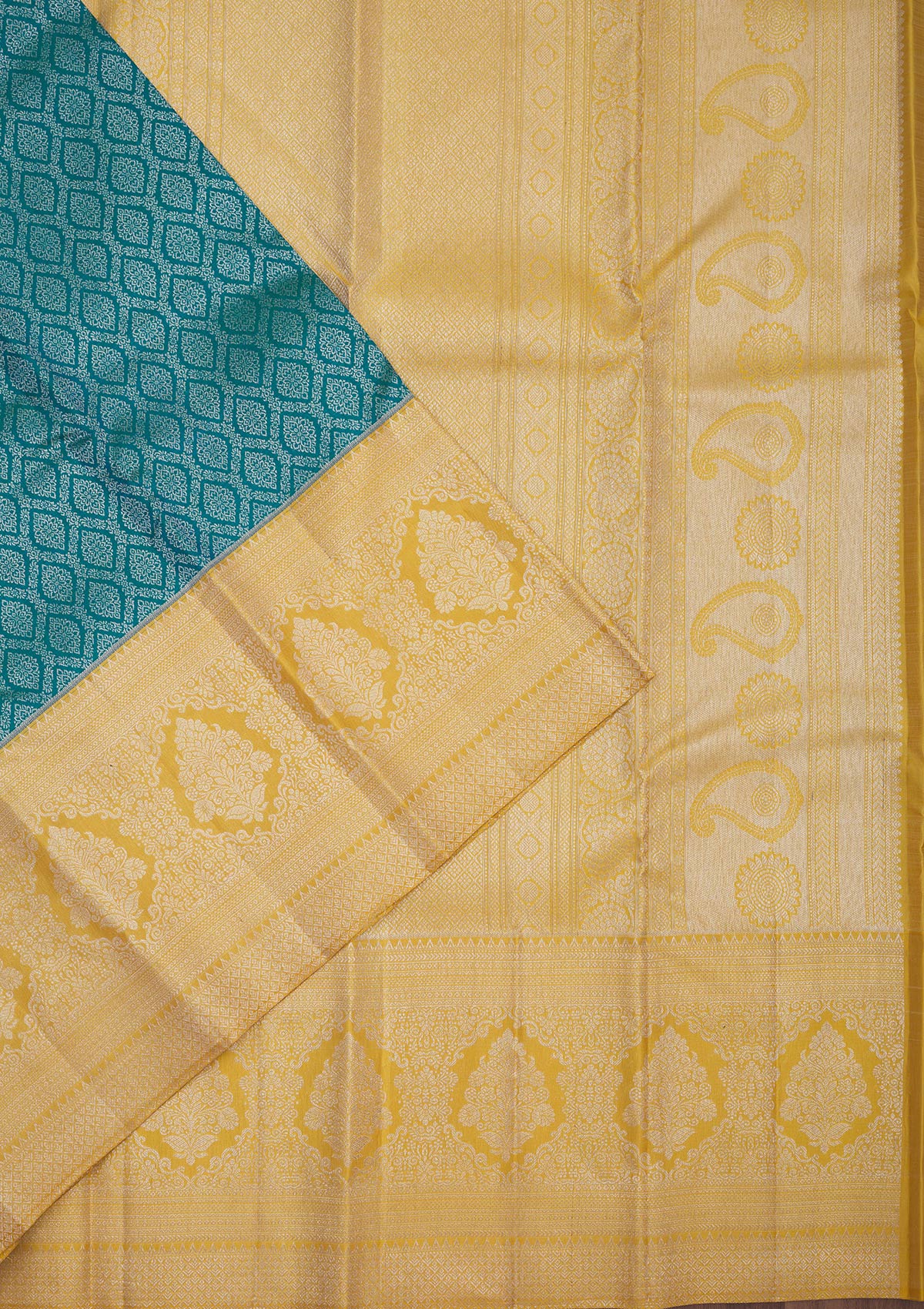 Koskii Turquoise Blue Zariwork Pure Silk Saree - view 4