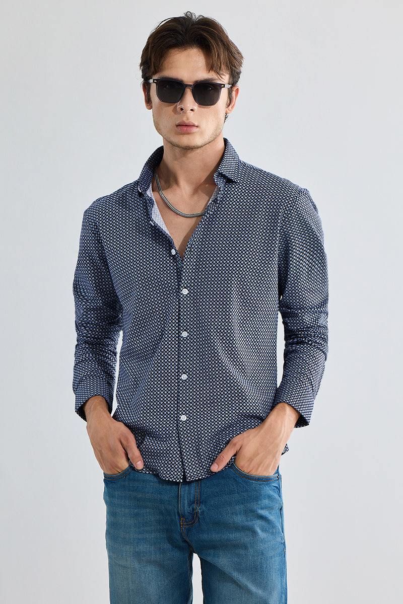SNITCH EasyFlex Motif Design Blue Shirt