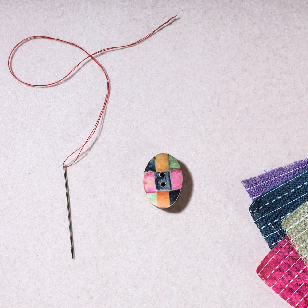 BUTTON BAAZ 1.5cm Handmade Sambhal Clothing Button (single piece)