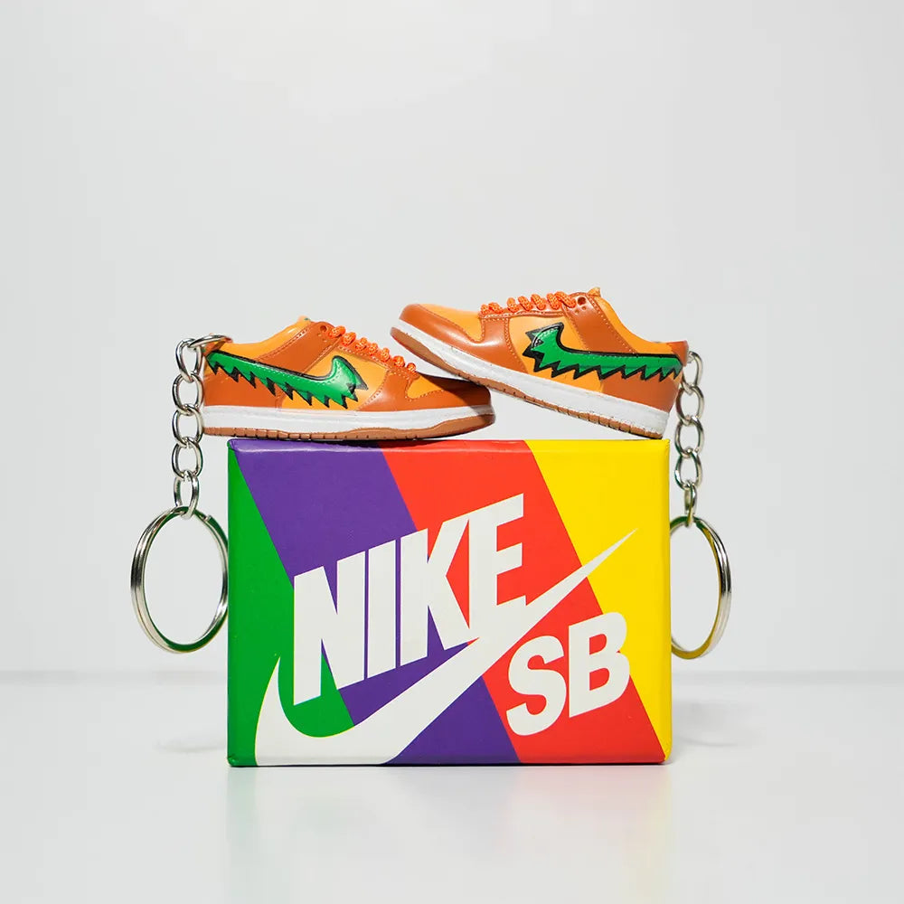 Kicks Machine 3D Sneaker Keychain With Box - SB Dunk Grateful Dead Orange