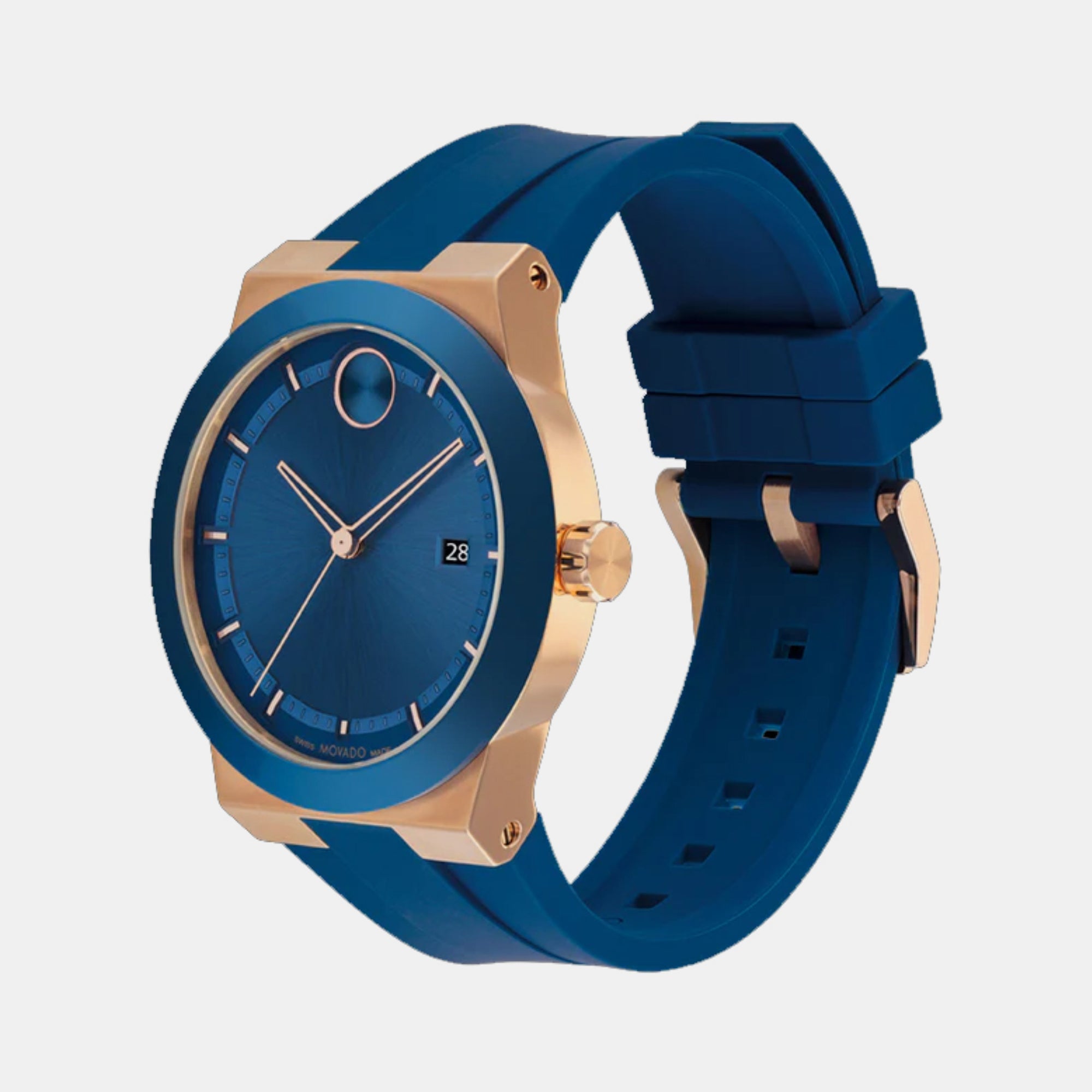 Movado Bold Fusion Men Quartz Blue Dial Analog Silicone Watch 3601140 - view 2